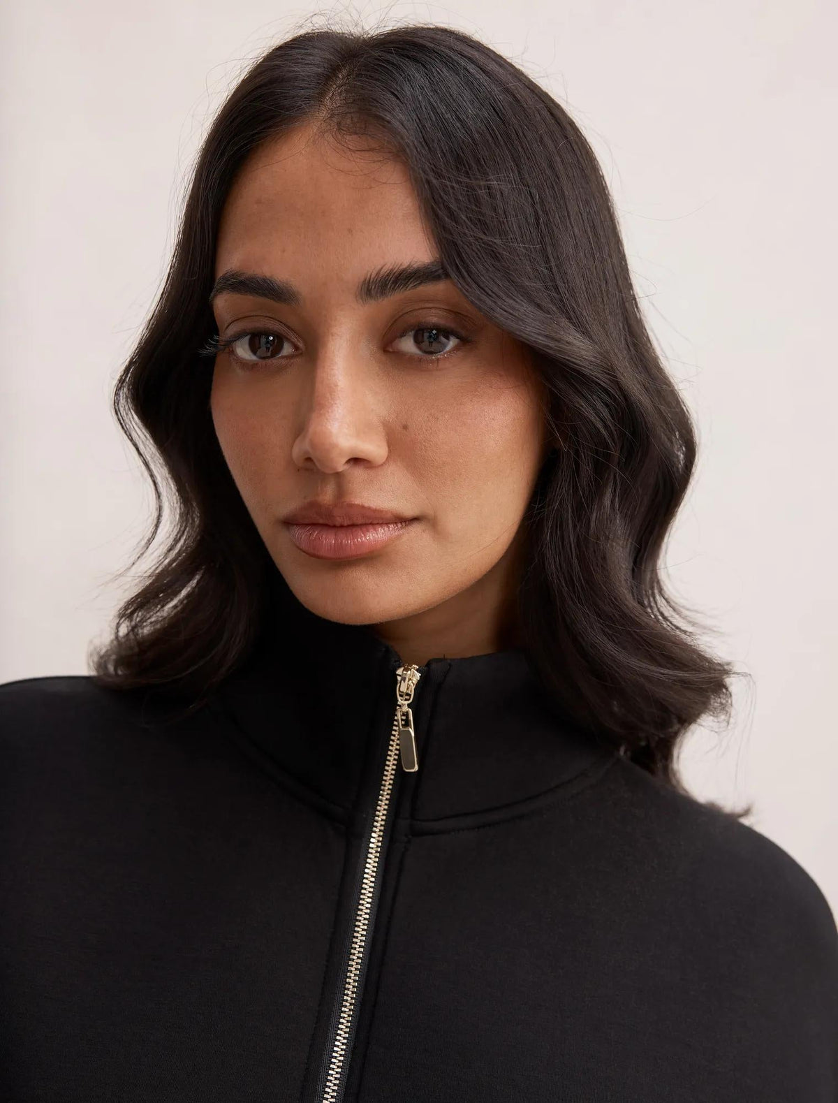 Hattie Zip Front Lounge Jumper Black