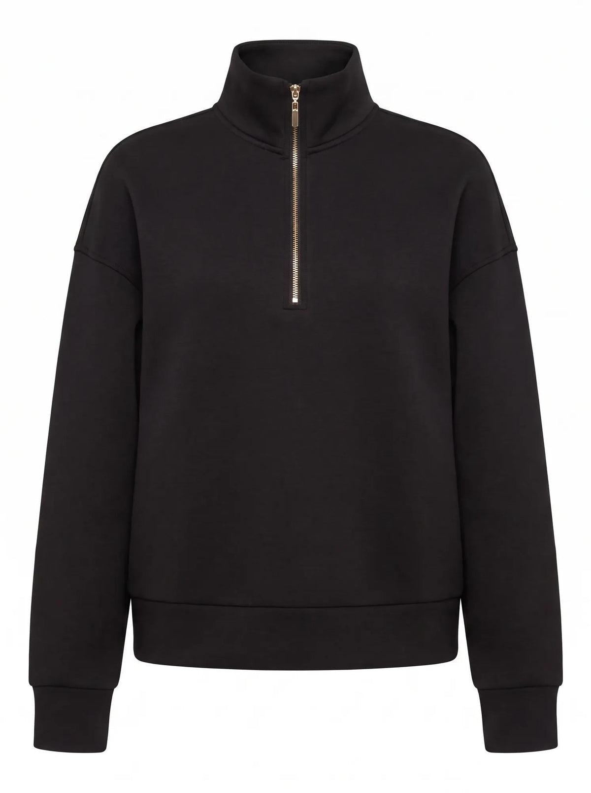 Hattie Zip Front Lounge Jumper Black_mannequin