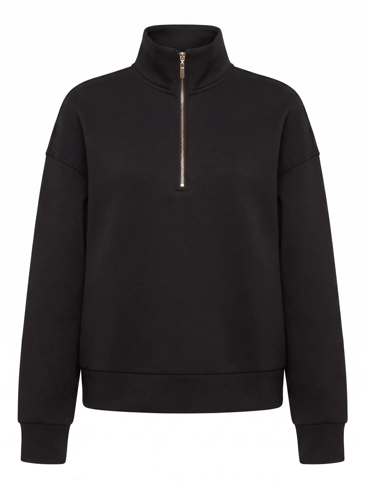 Hattie Zip Front Lounge Jumper Black_mannequin