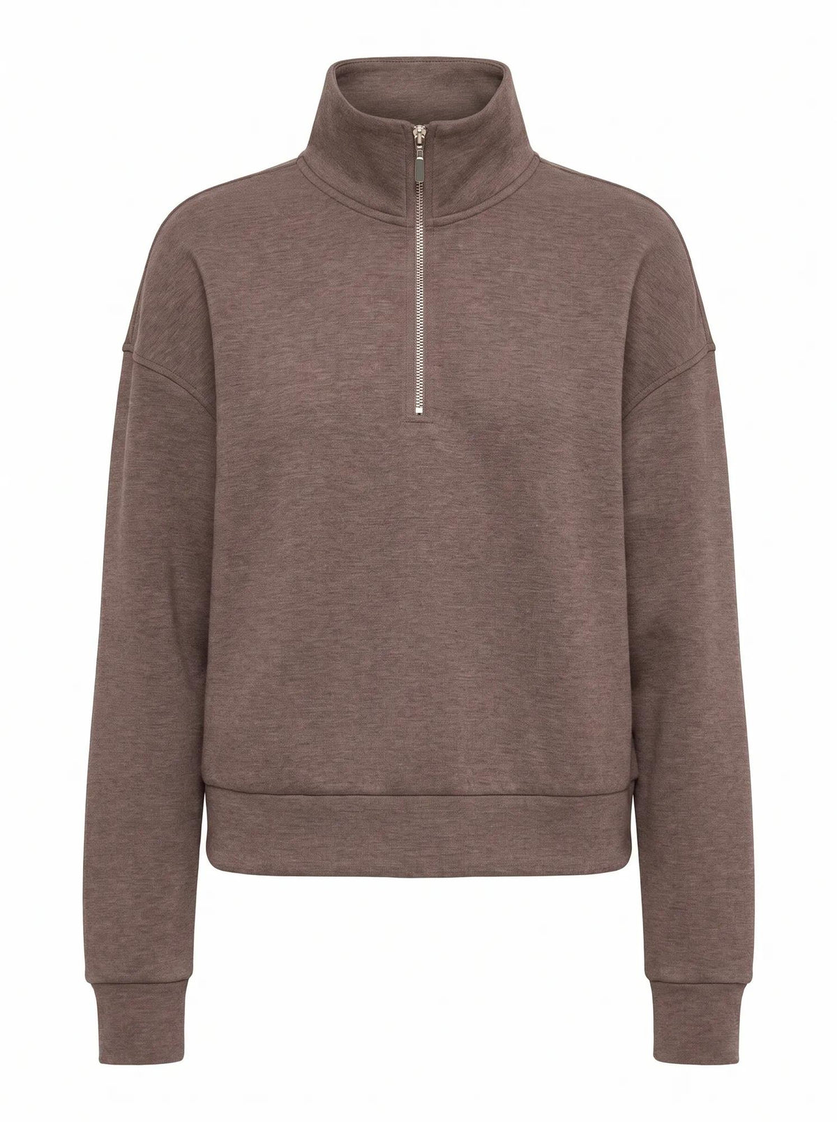 Hattie Zip Front Lounge Jumper Mocha Marle_mannequin