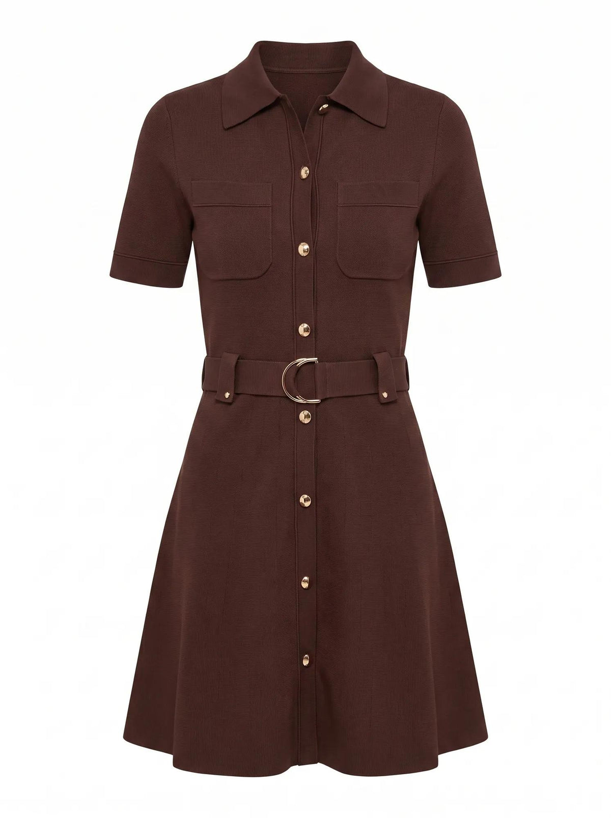 Amy Fit and Flare Knit Mini Chocolate_mannequin