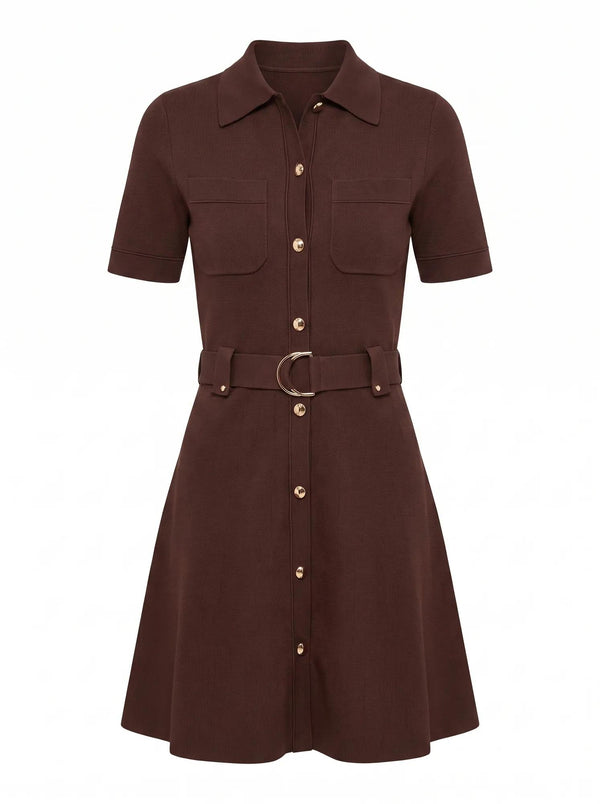 Amy Fit and Flare Knit Mini Chocolate_mannequin