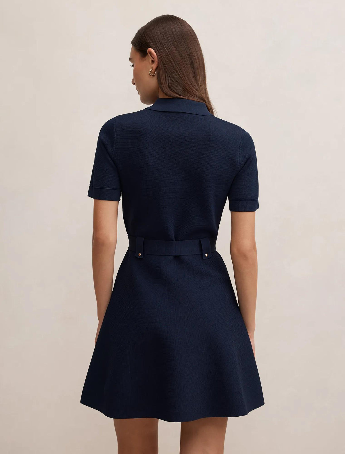 Amy Fit and Flare Knit Mini Navy