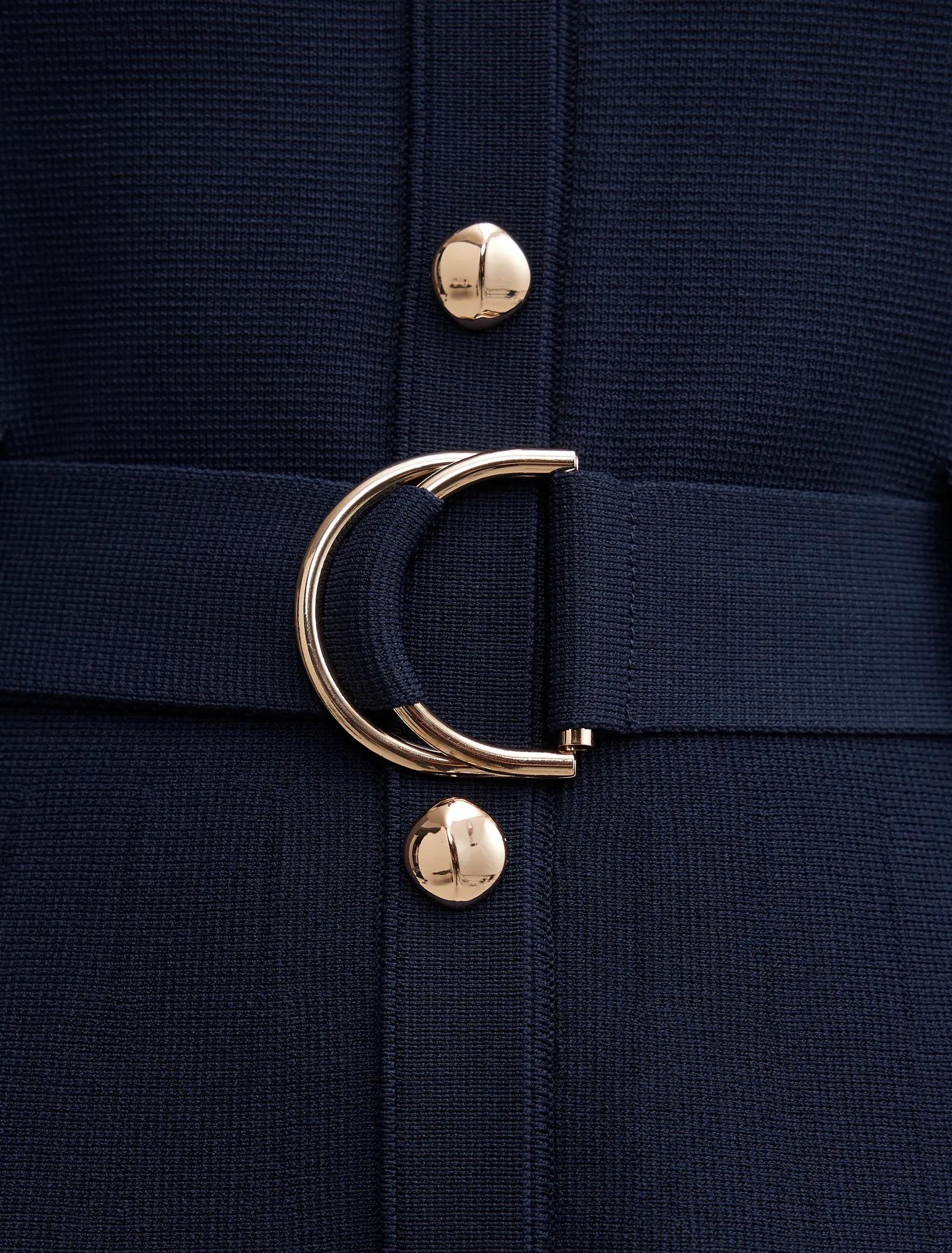 Amy Fit and Flare Knit Mini Navy