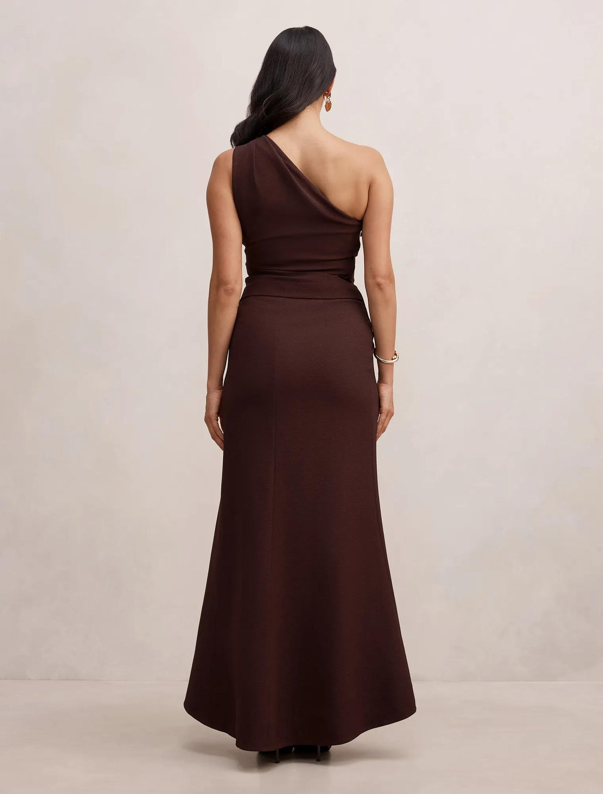 Yolanda One Shoulder Gown Deep Plum