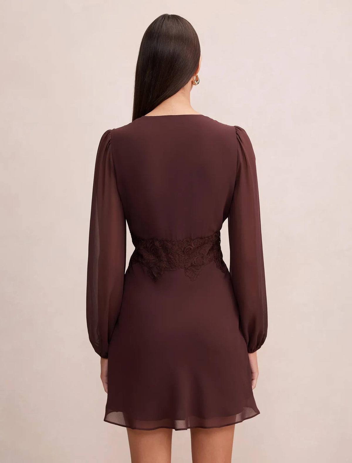 Mackenzie Lace Trim Mini Dress Vintage Plum