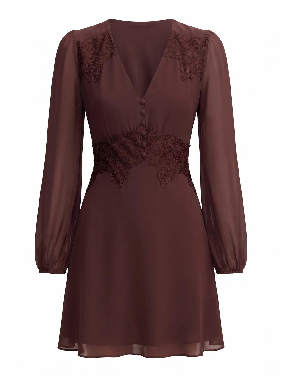 Mackenzie Lace Trim Mini Dress Vintage Plum