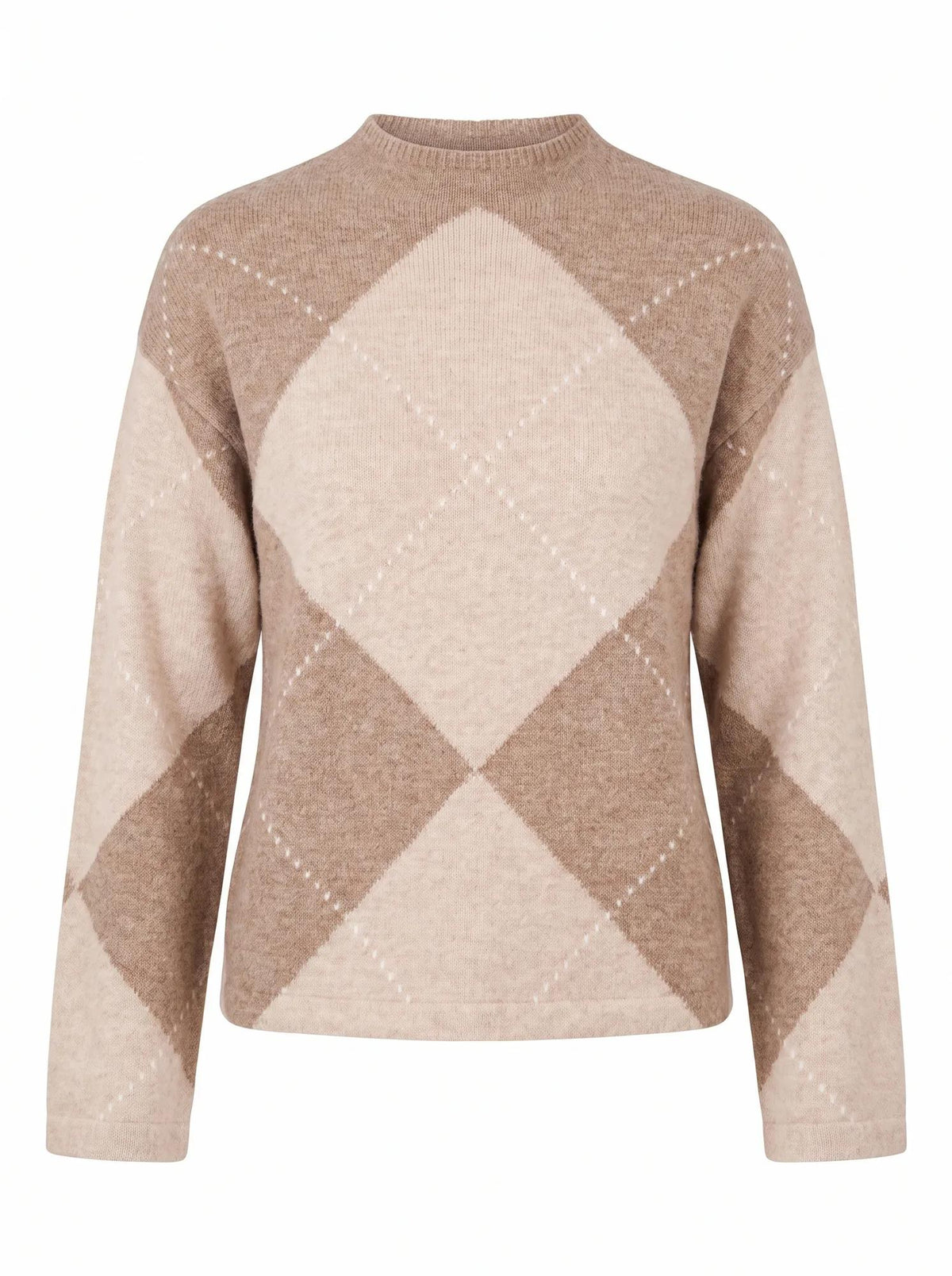 Amal Argyle Sweater Mocha/Cream_mannequin