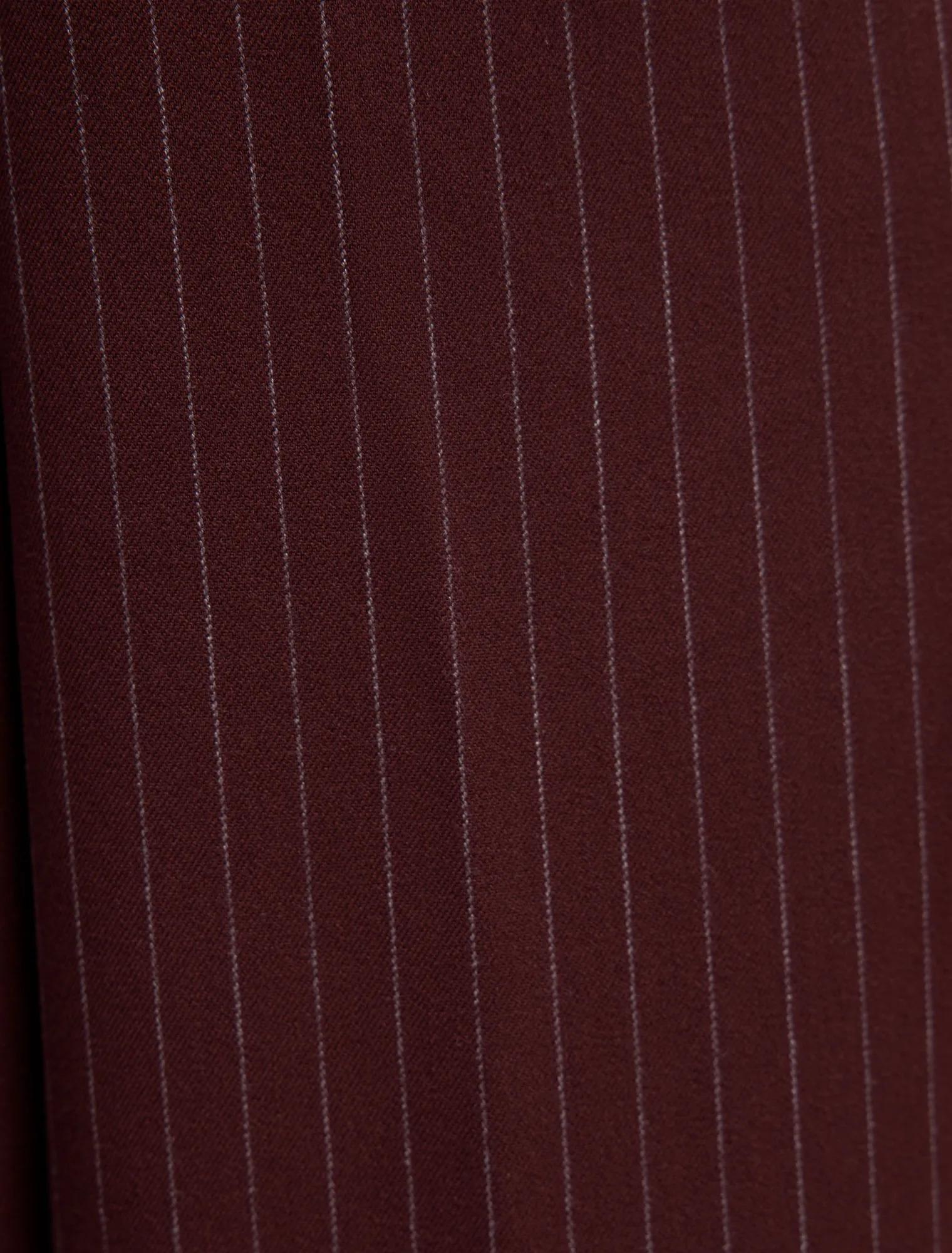 Paloma Petite Wide Leg Pant Berry Pinstripe Suit