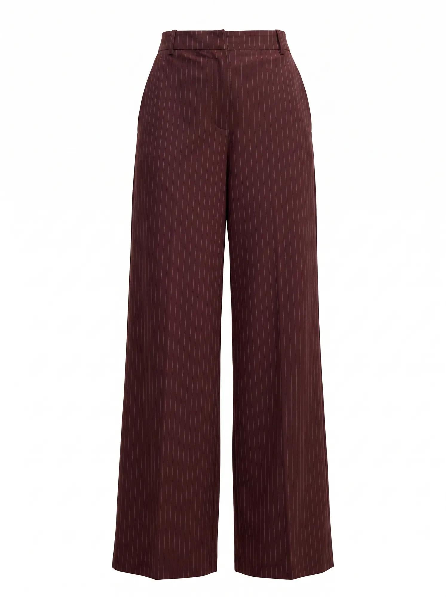Paloma Petite Wide Leg Pant Berry Pinstripe Suit_mannequin