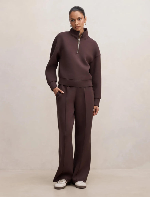 Hattie Petite Zip Lounge Jumper Chocolate