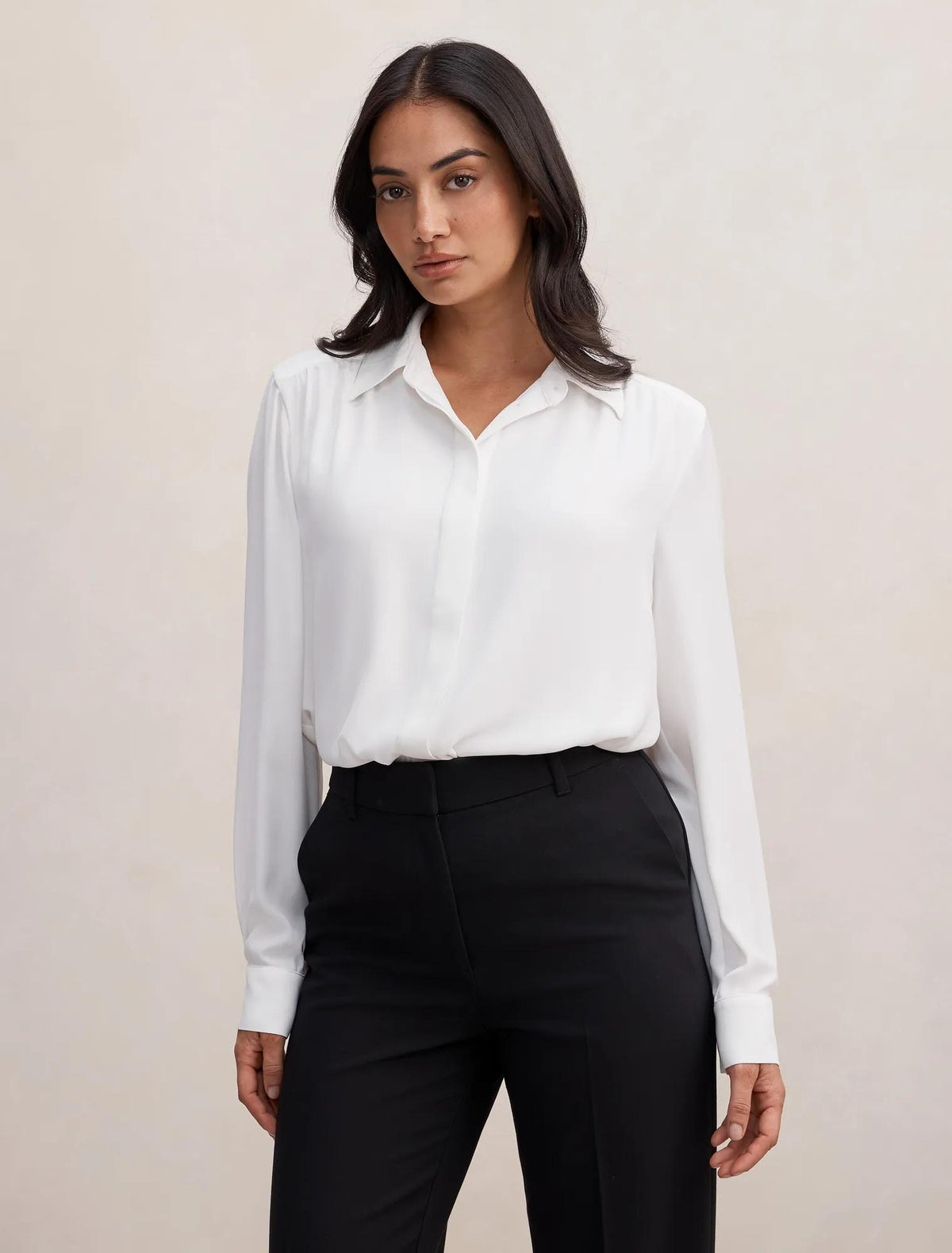 Rowe Gathered Blouse Porcelain