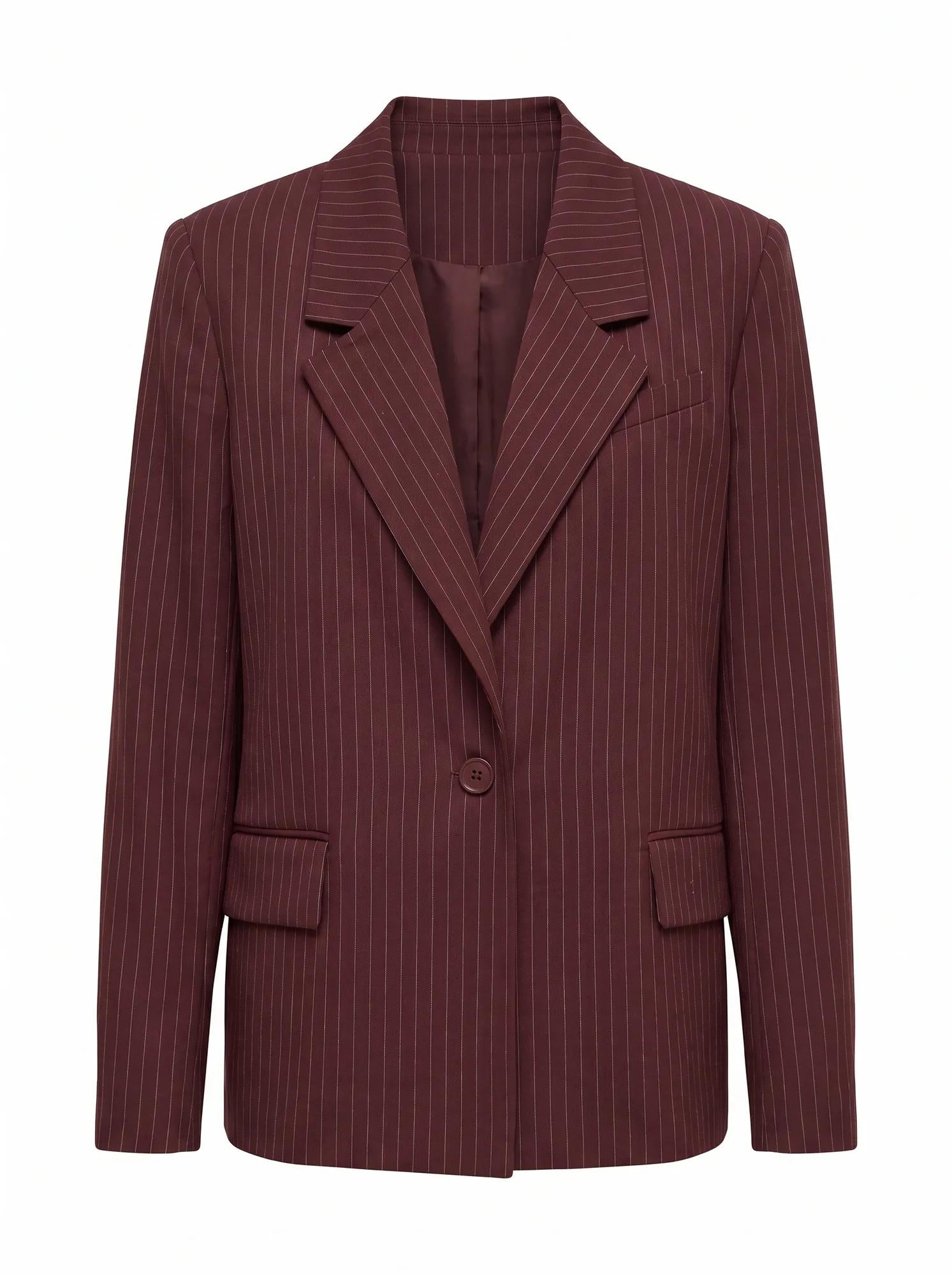 Paloma Petite Single Breasted Blazer Berry Pinstripe Suit_mannequin
