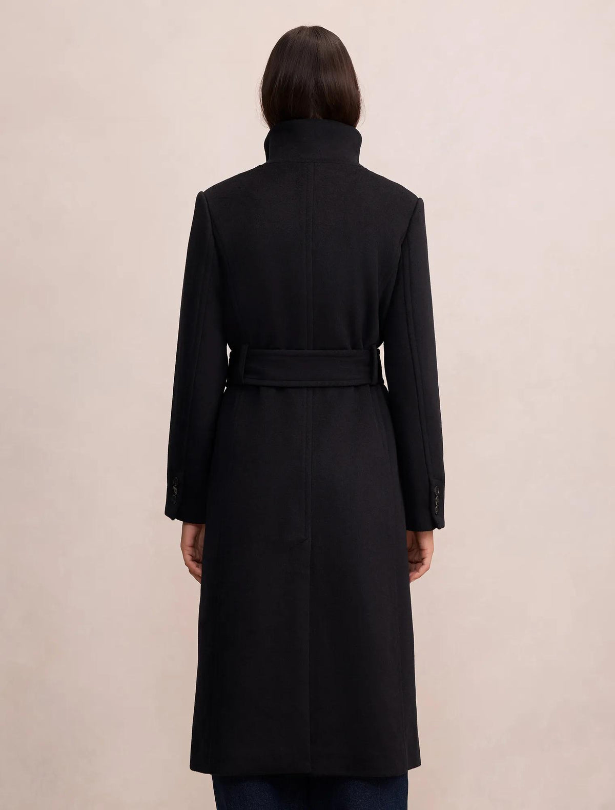 Rue Funnel Neck Coat Black