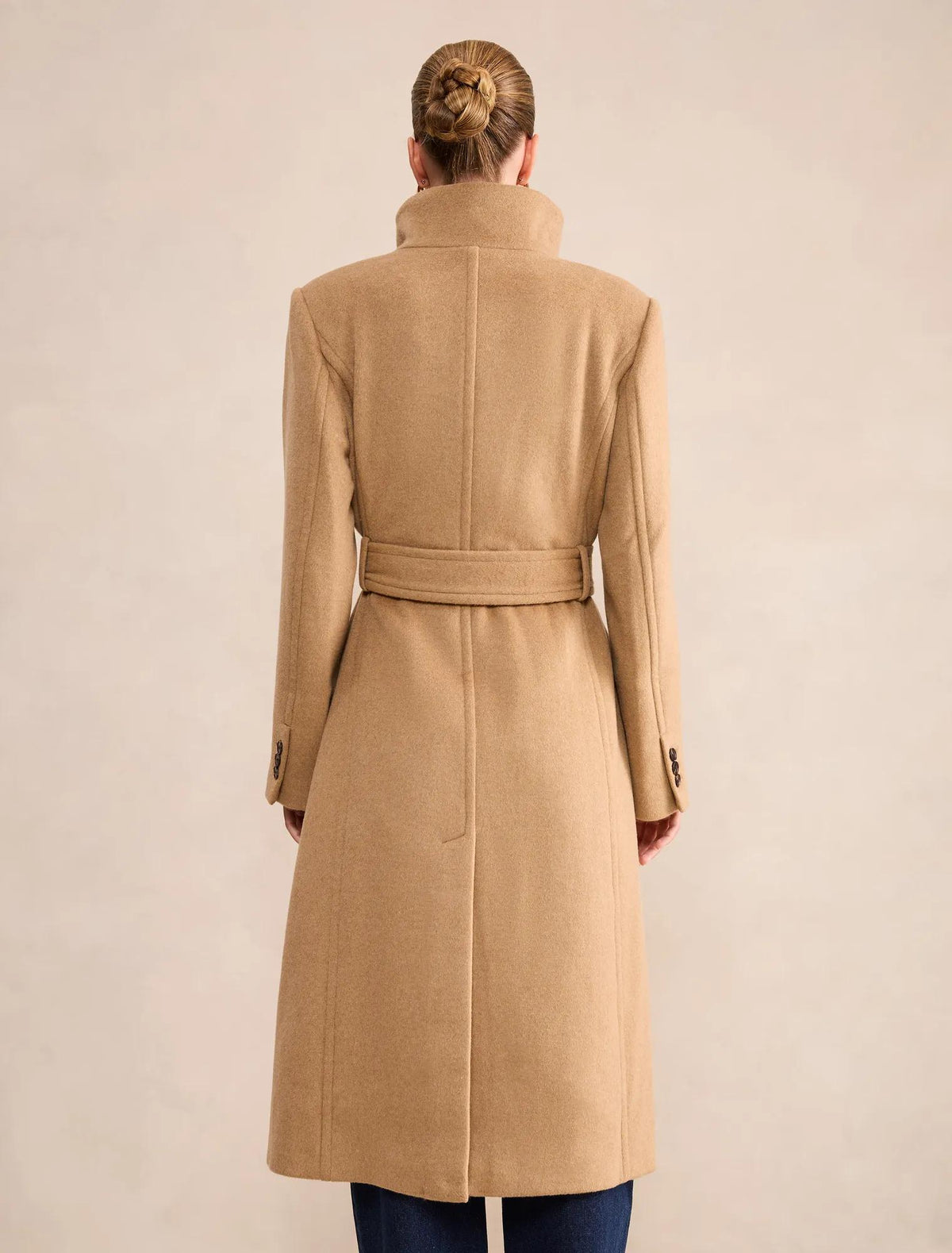 Rue Funnel Neck Coat Camel
