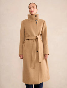 Rue Funnel Neck Coat Camel
