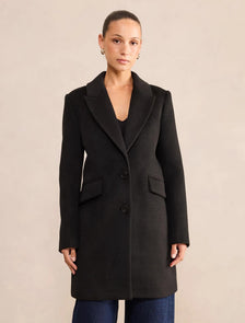 Avery Petite Single Breasted Coat Black