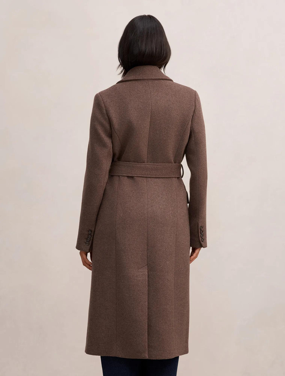 Ember Double Breasted Wrap Coat Mid Brown