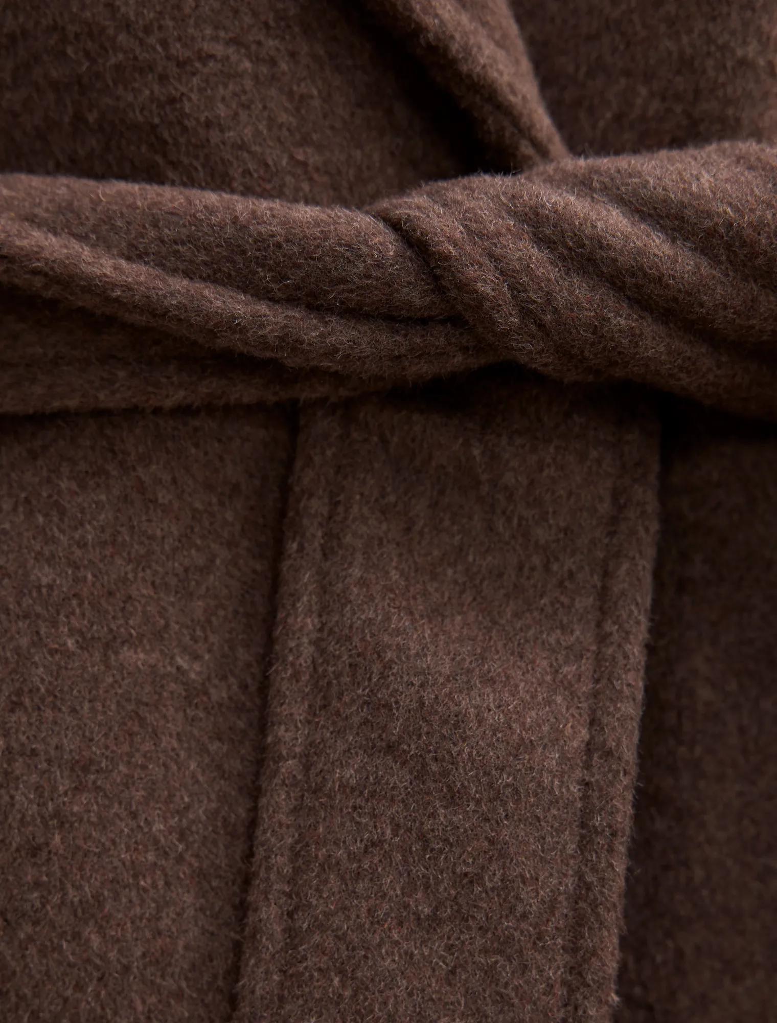 Ember Double Breasted Wrap Coat Mid Brown