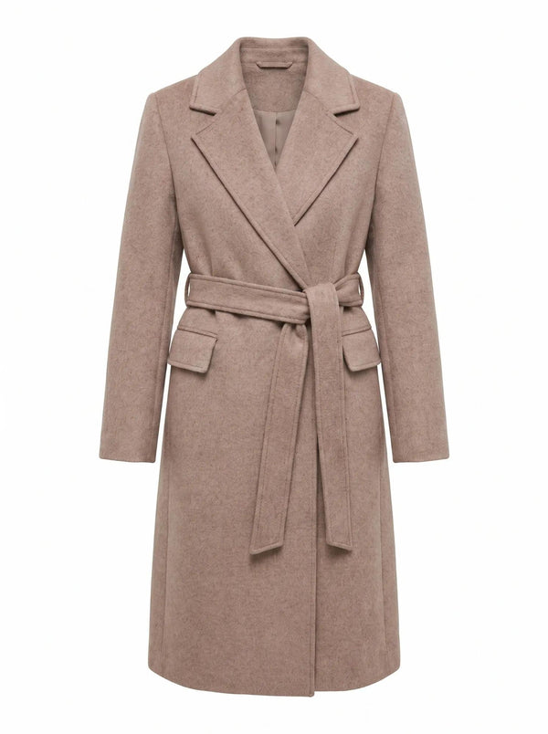 Ember Double Breasted Wrap Coat Oat Marle_mannequin