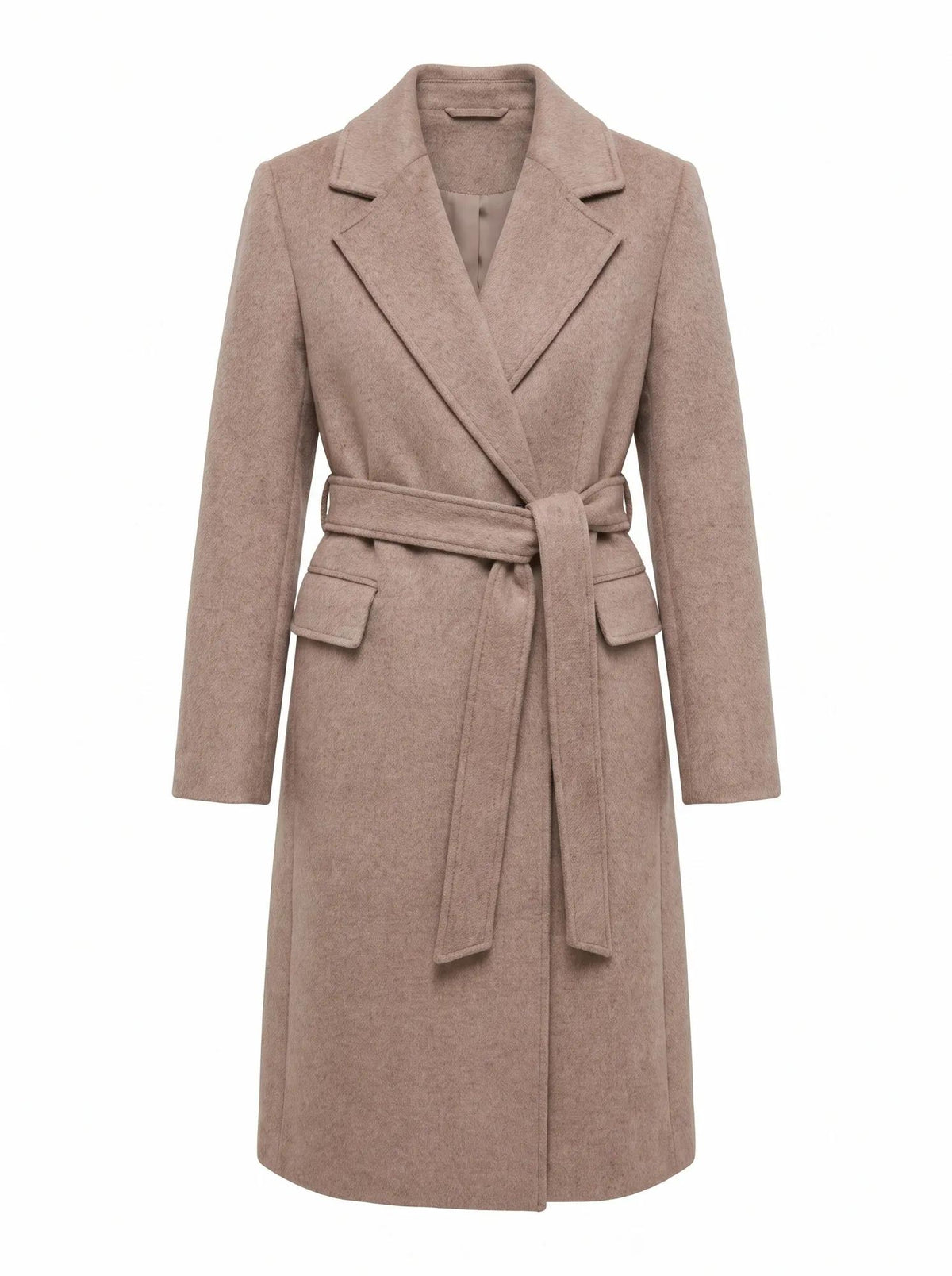 Ember Double Breasted Wrap Coat Oat Marle_mannequin