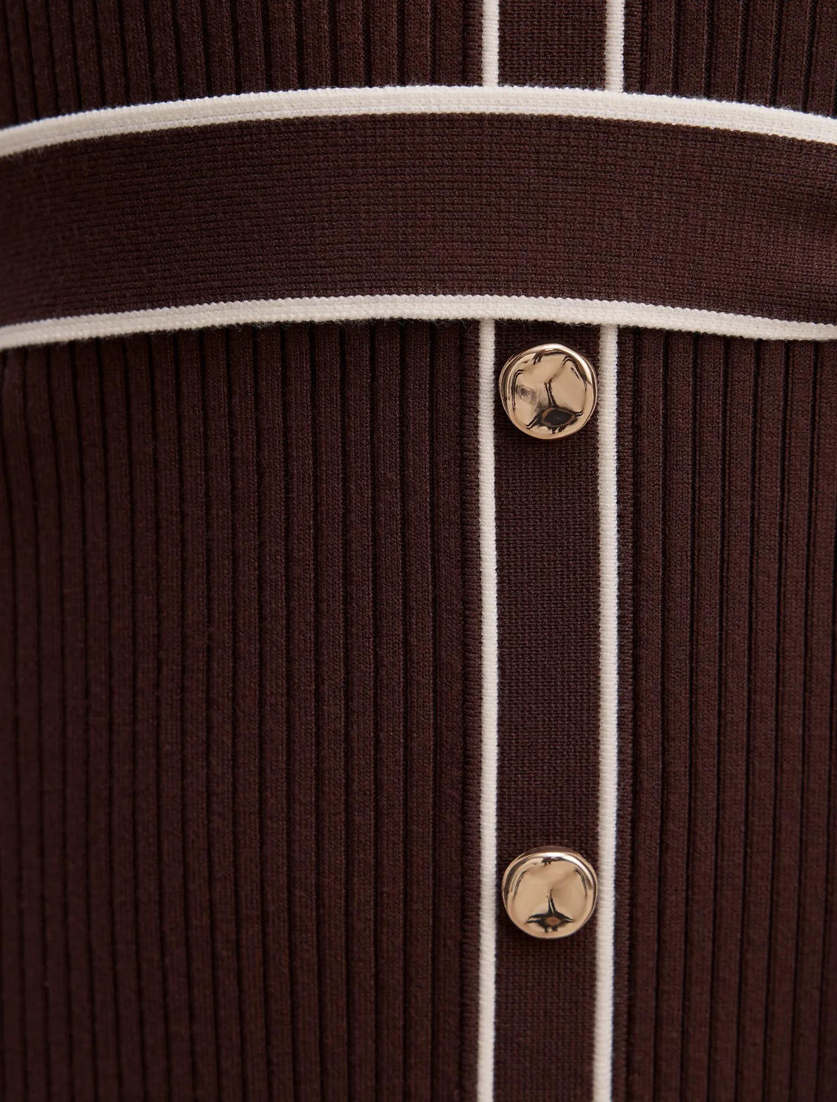 Maisy Tipped Midi Dress Chocolate