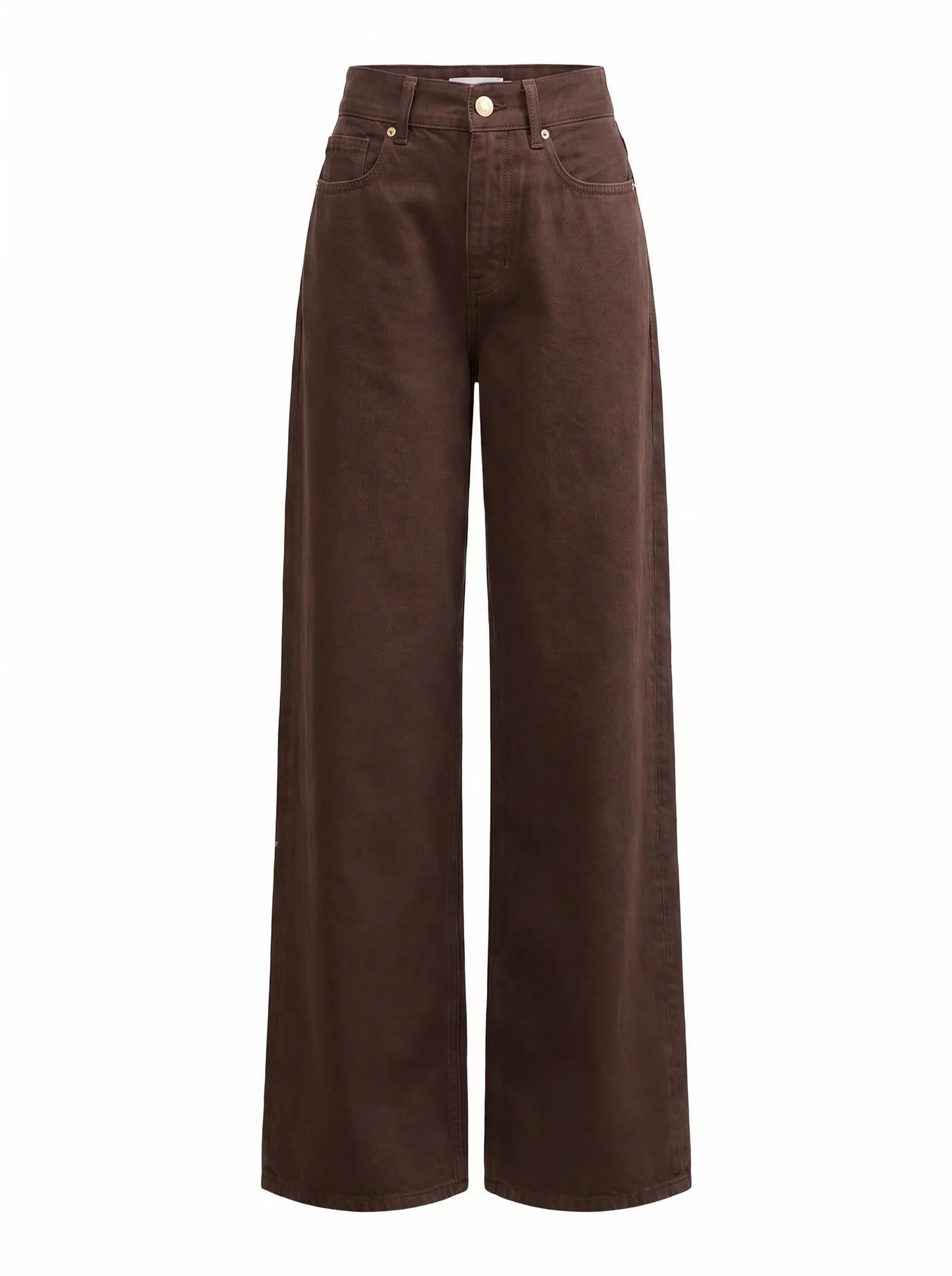 Gia Petite High Rise Wide Leg Jean Chocolate_mannequin