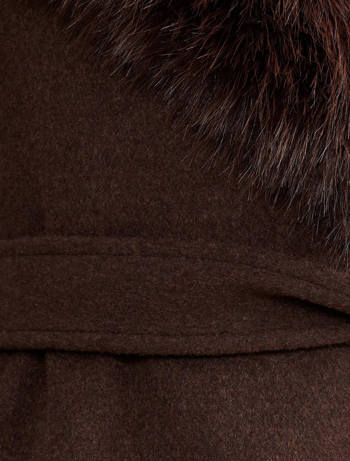 Esme Faux Fur Collar Coat Chocolate
