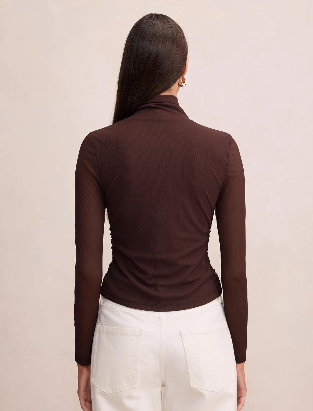 Halston Roll Neck Long Sleeve Chocolate Freckle