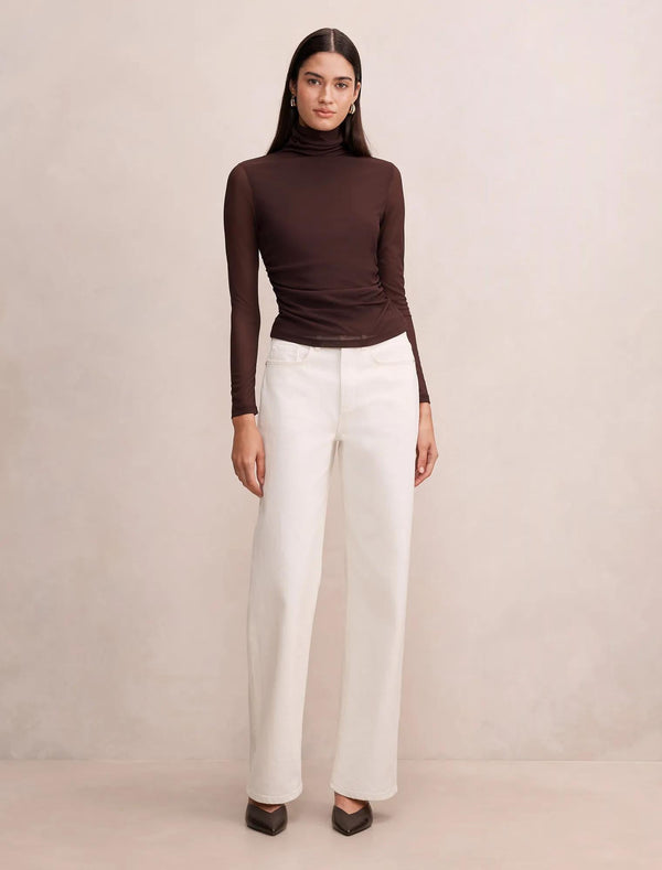 Halston Roll Neck Long Sleeve Chocolate Freckle