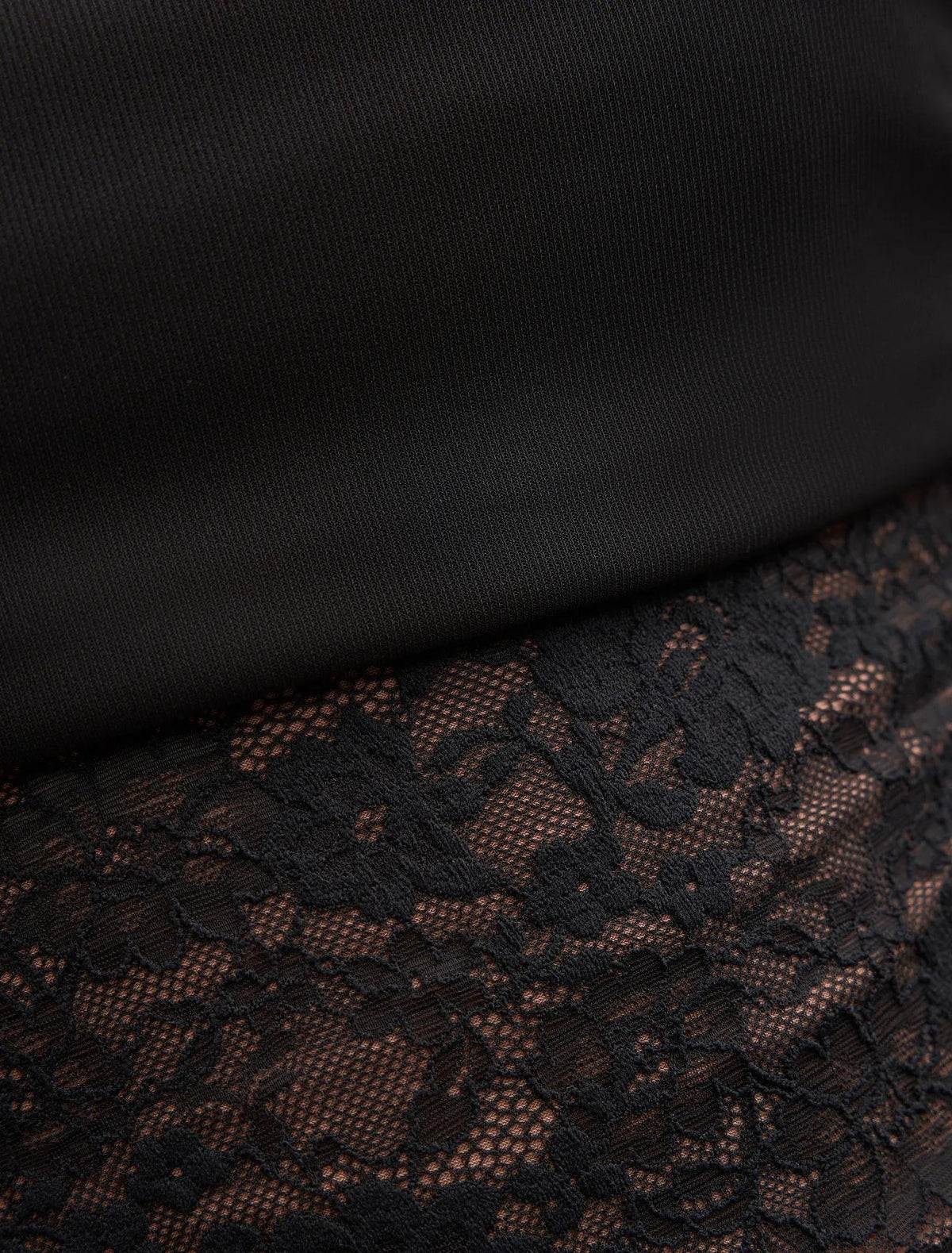 Lily Lace Bardot Top Black