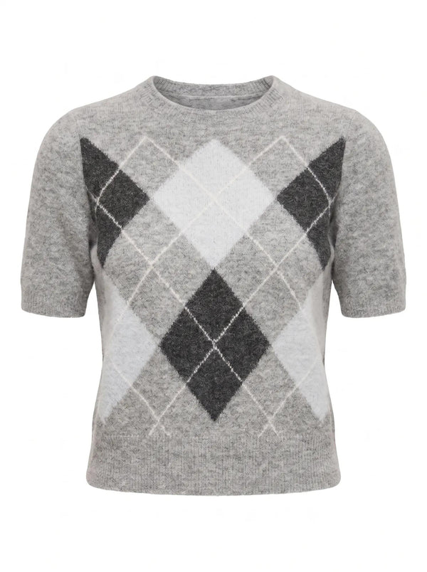 Andy Argyle Fluffy Knit Tee Grey Argyle_mannequin