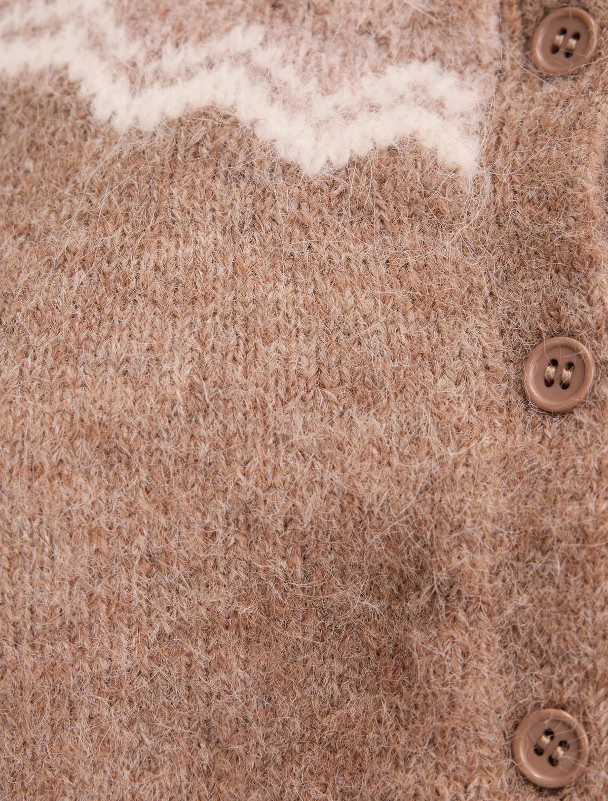 Billie Fair Isle Cardigan Mocha Fairisle