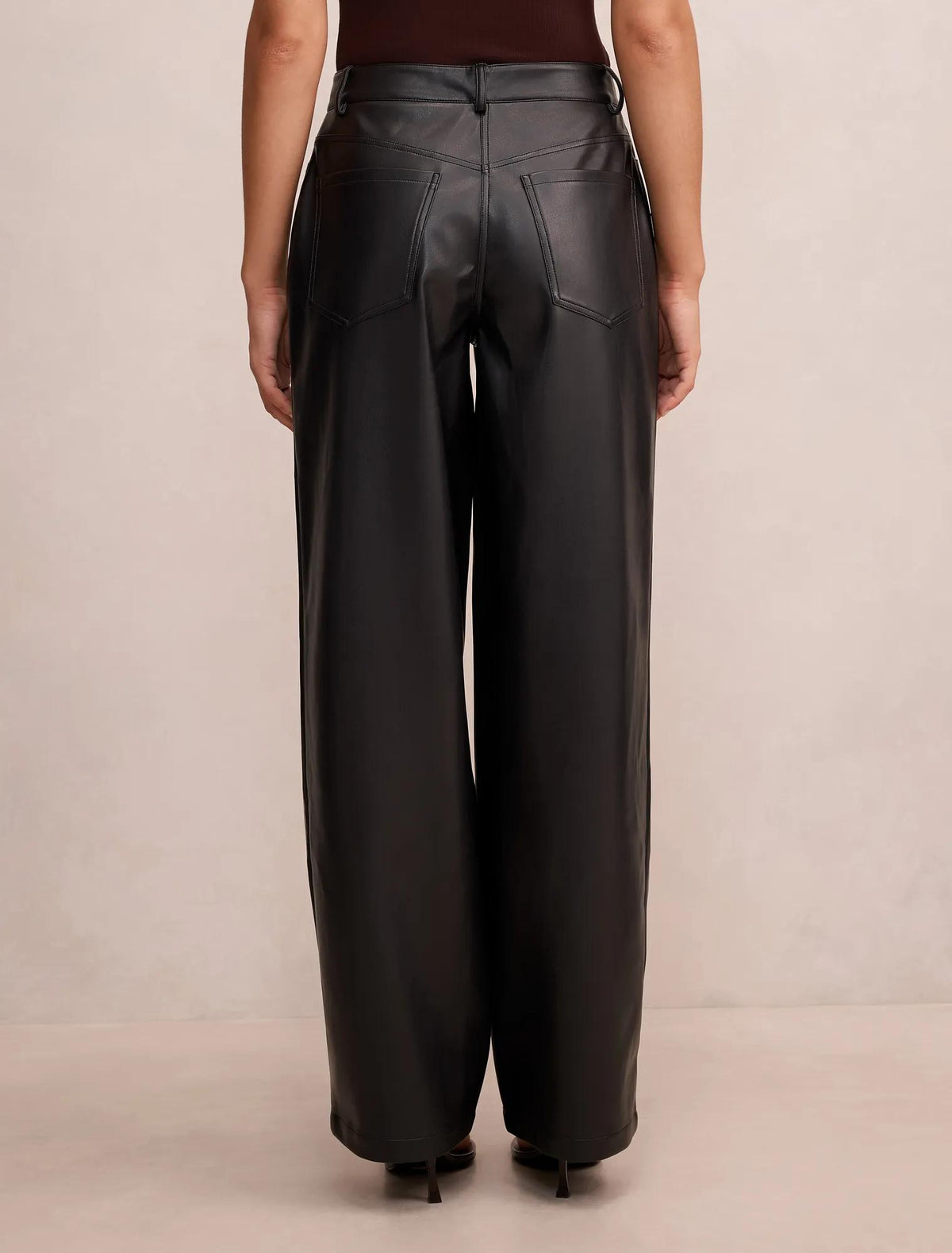 Cara PU Barrel Leg Pant Black