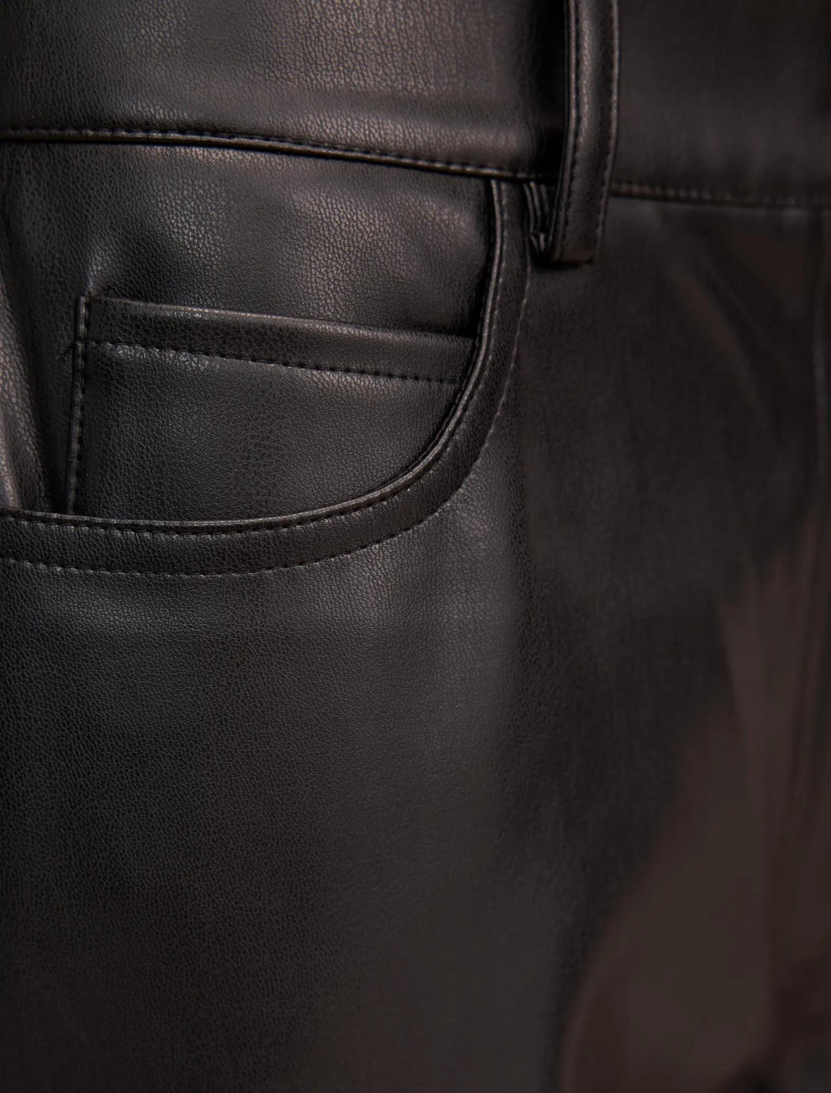 Cara PU Barrel Leg Pant Black