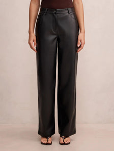 Cara PU Barrel Leg Pant Black