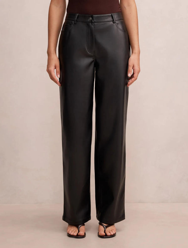 Cara PU Barrel Leg Pant Black