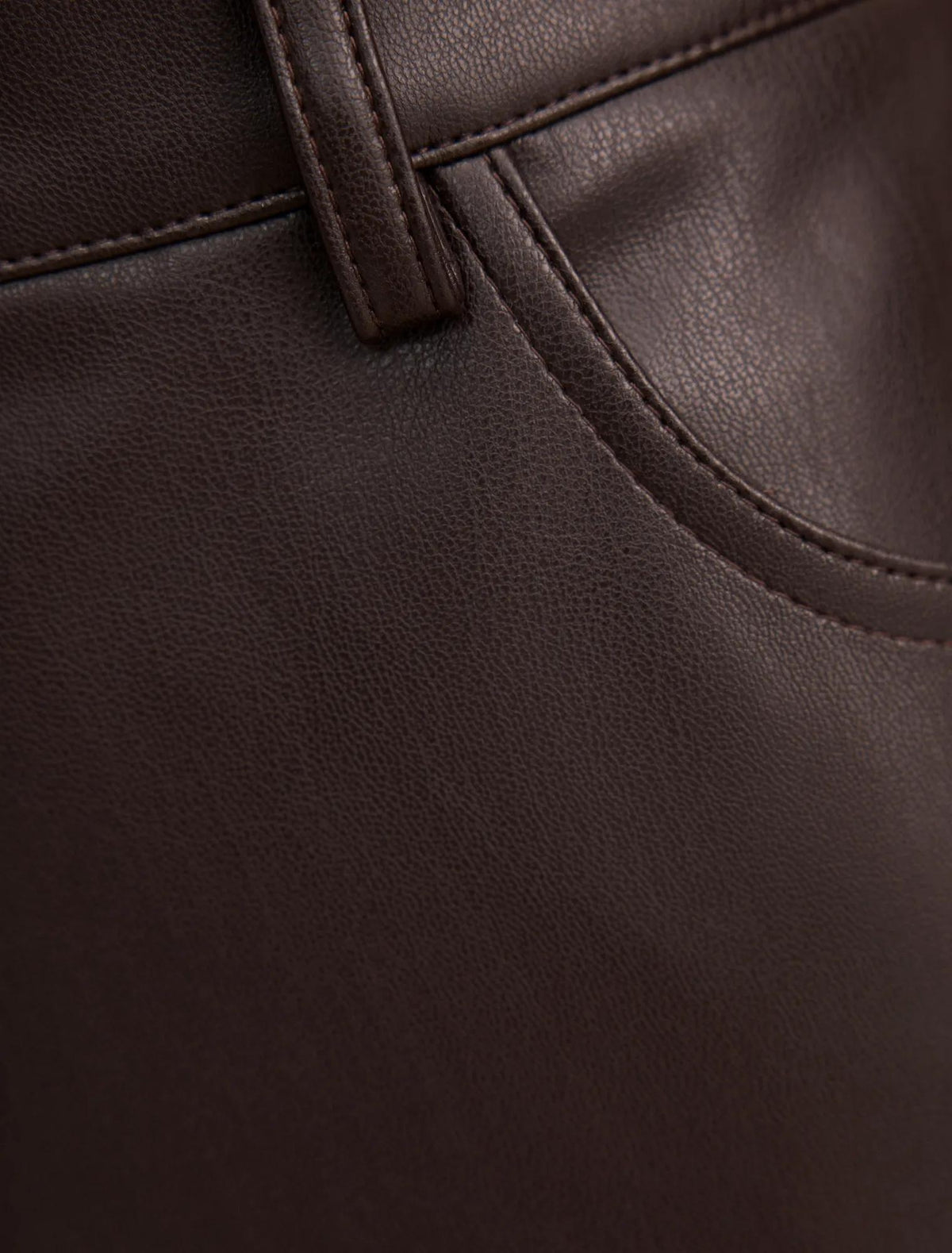 Cara PU Barrel Leg Pant Chocolate
