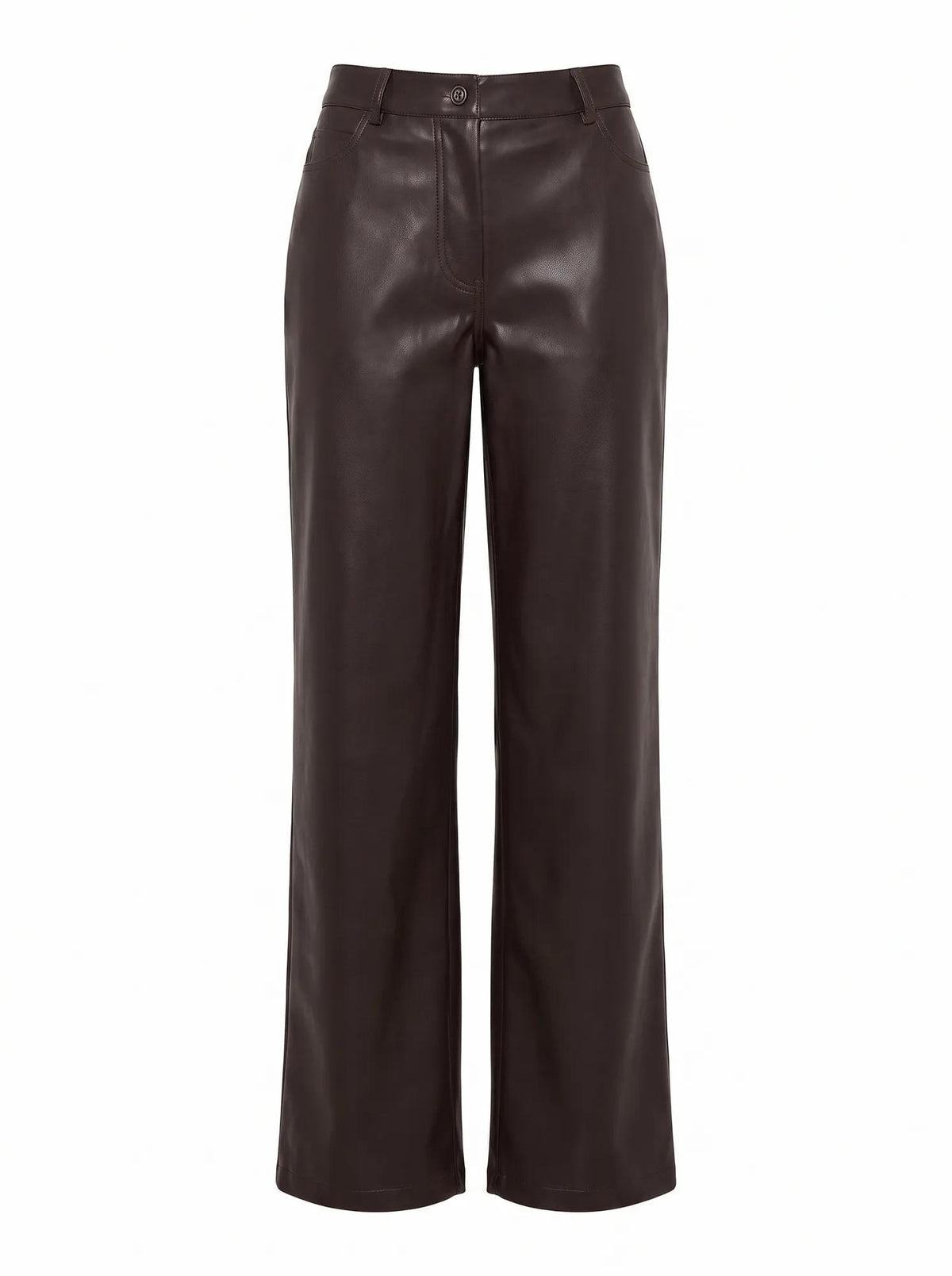 Cara PU Barrel Leg Pant Chocolate_mannequin