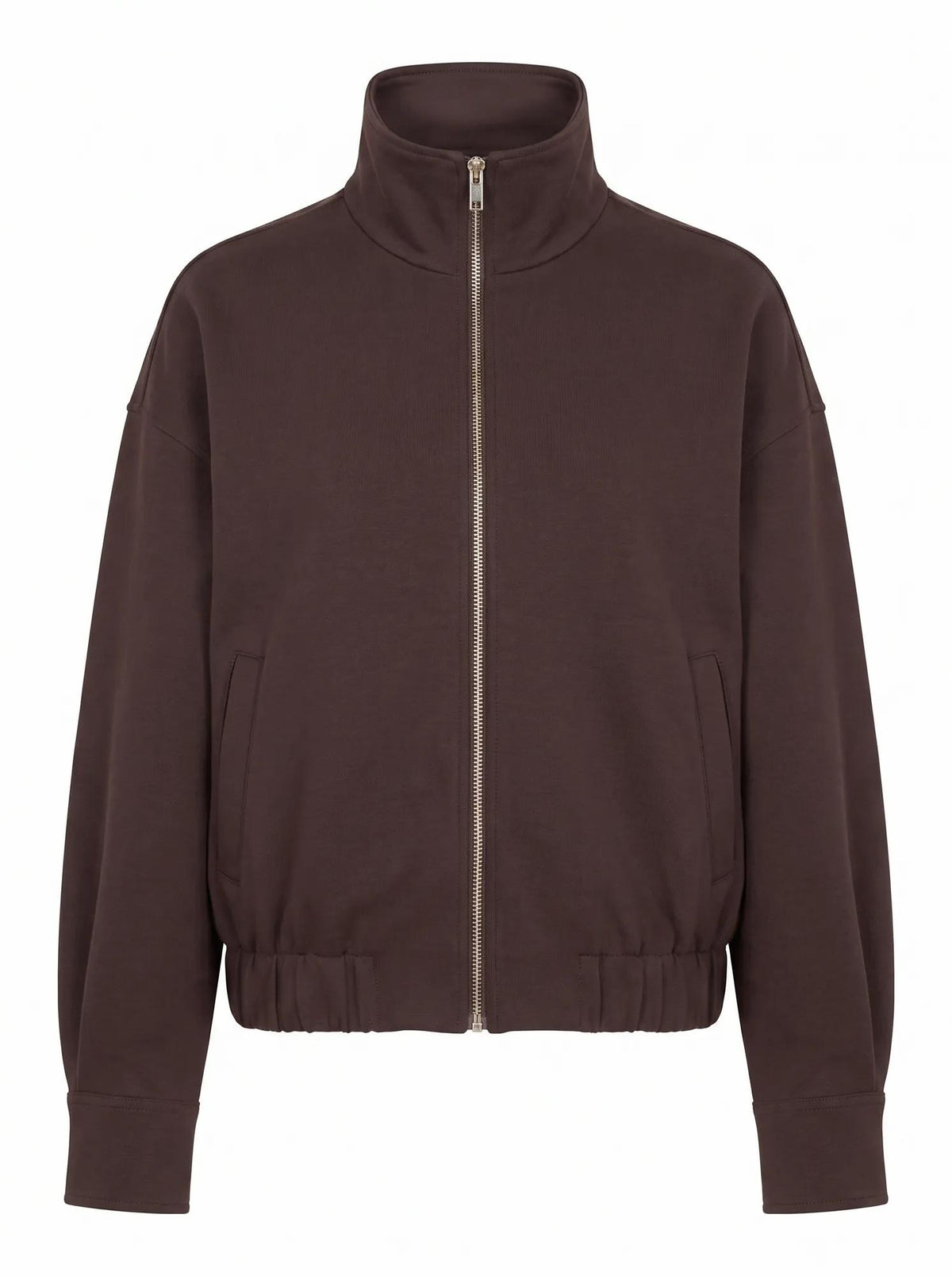 Jenna Twill Funnel Neck Jacket Dark Chocolate_mannequin