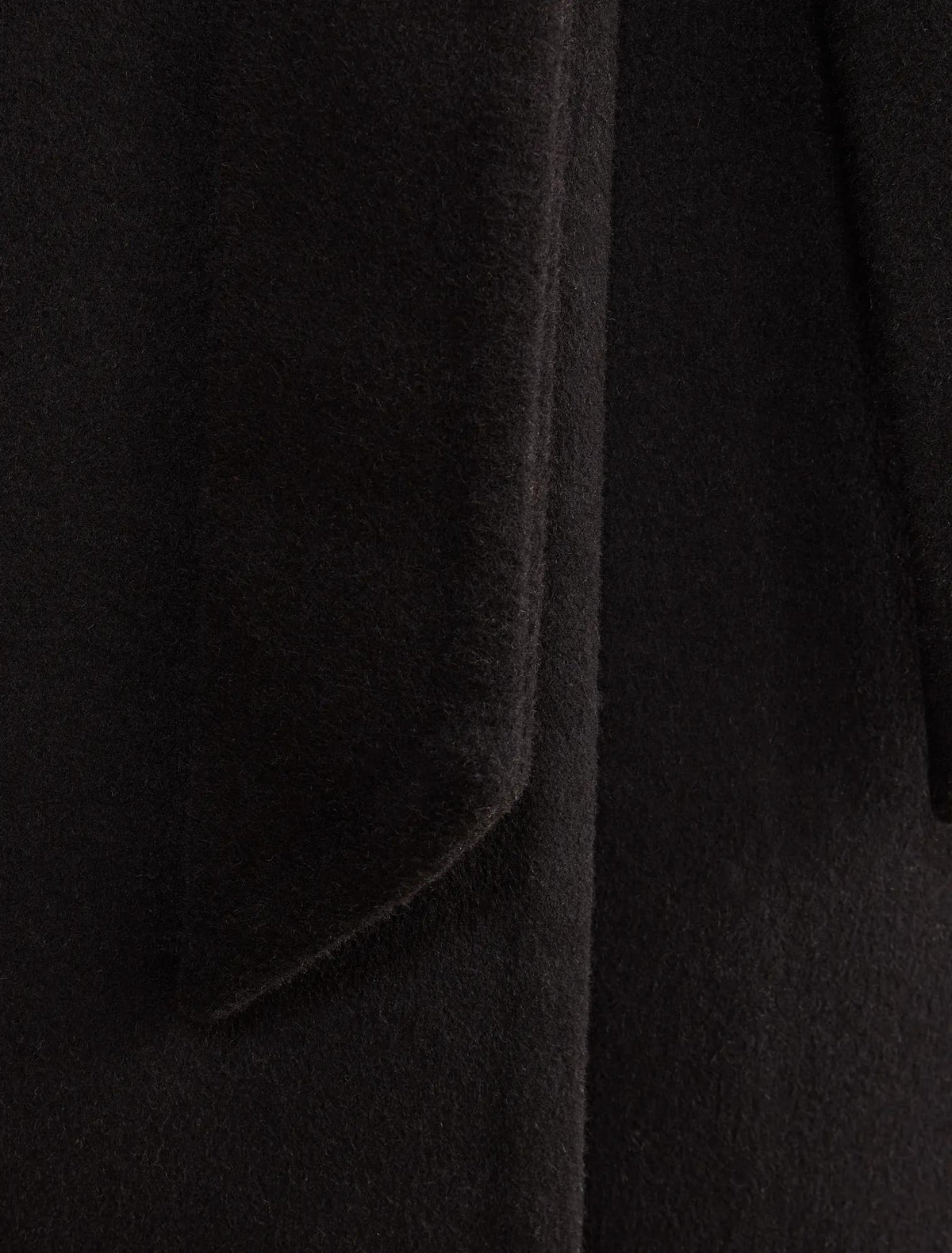 Courtney Curved Funnel Neck Coat Black