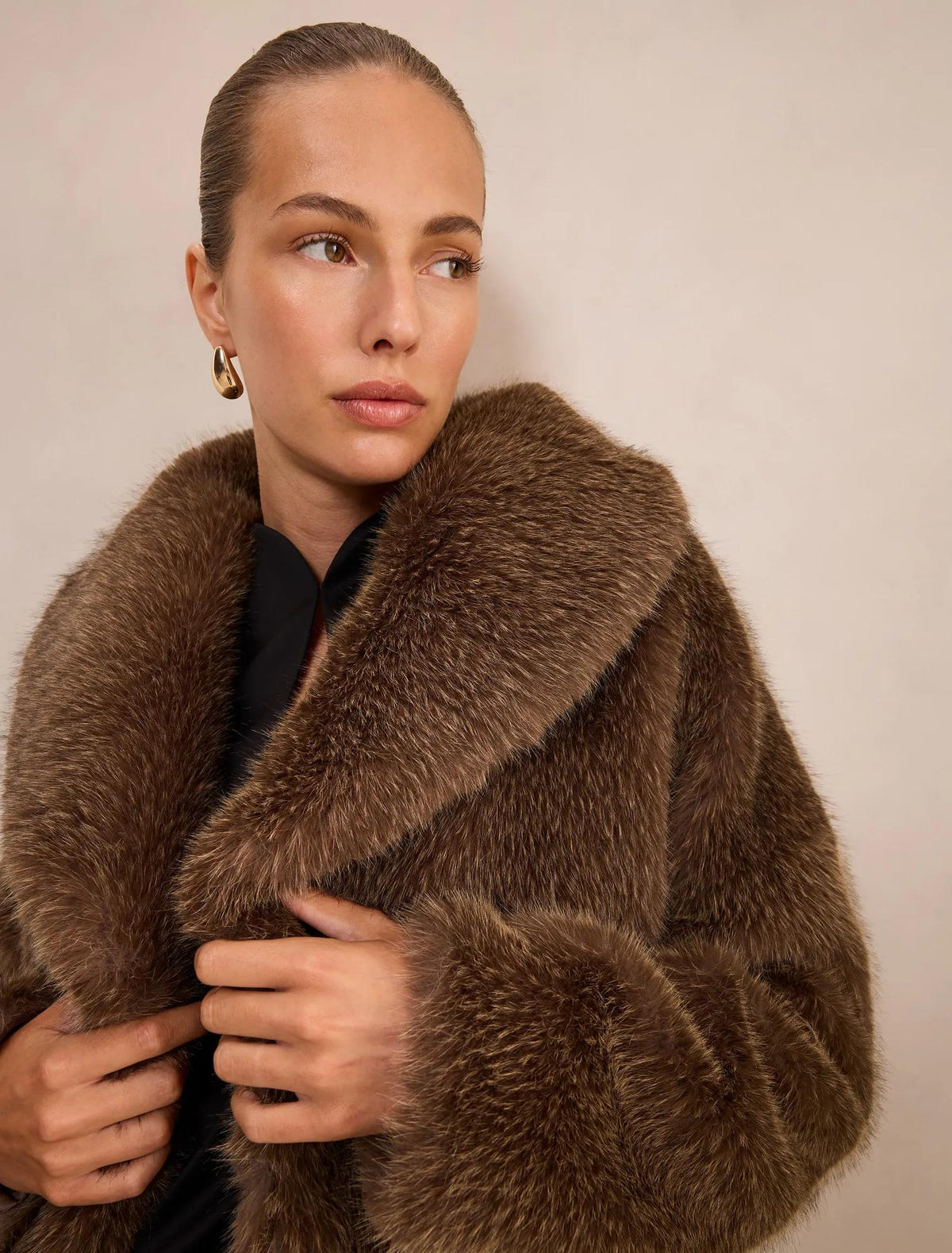 Frankie Faux Fur Jacket Chocolate