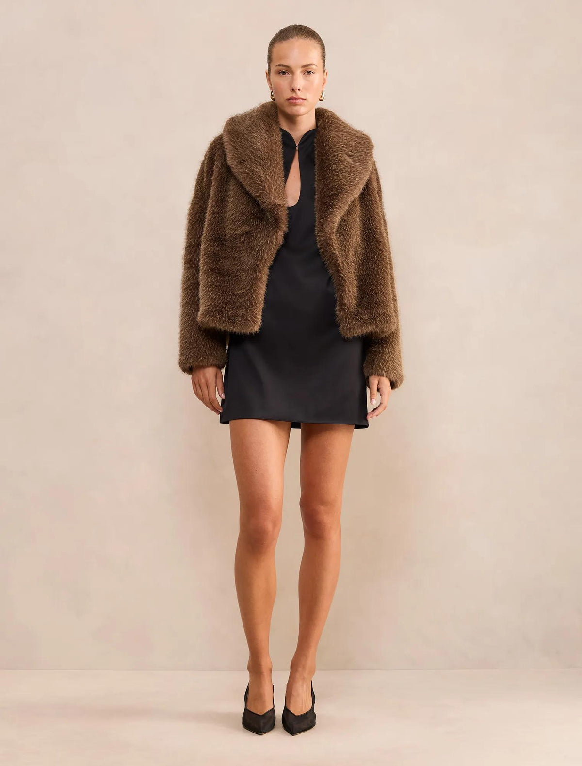 Frankie Faux Fur Jacket Chocolate