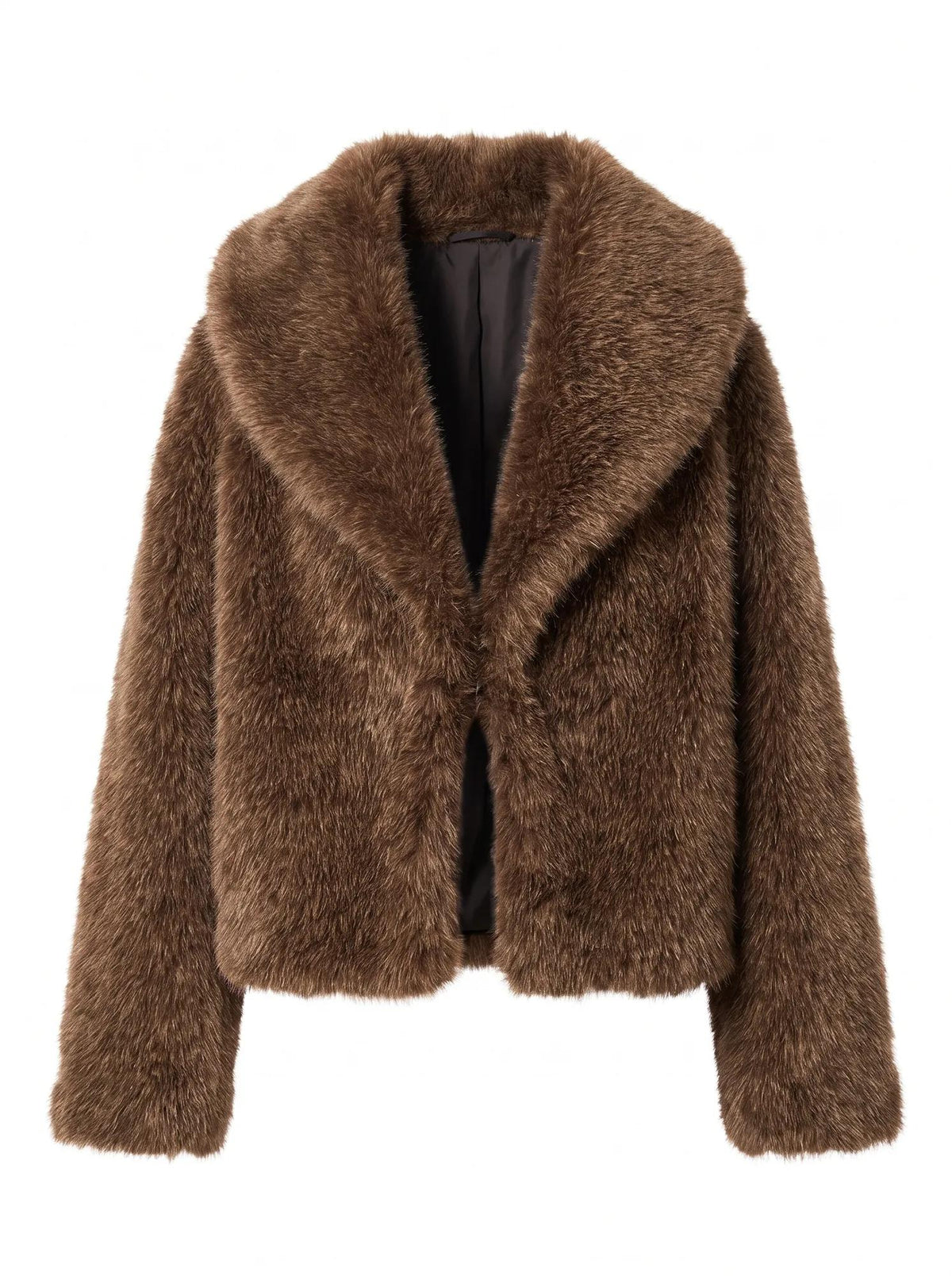 Frankie Faux Fur Jacket Chocolate_mannequin