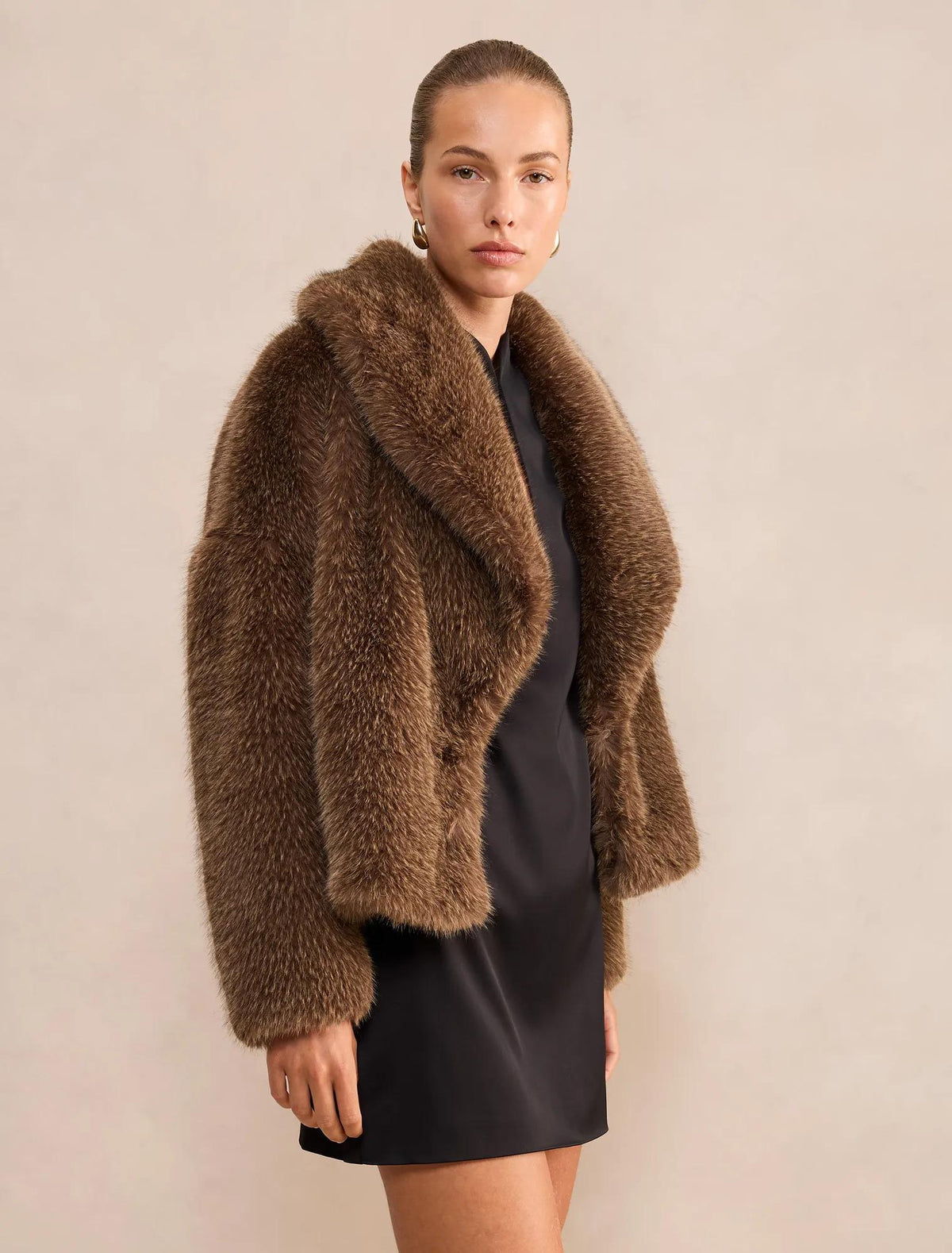 Frankie Faux Fur Jacket Chocolate