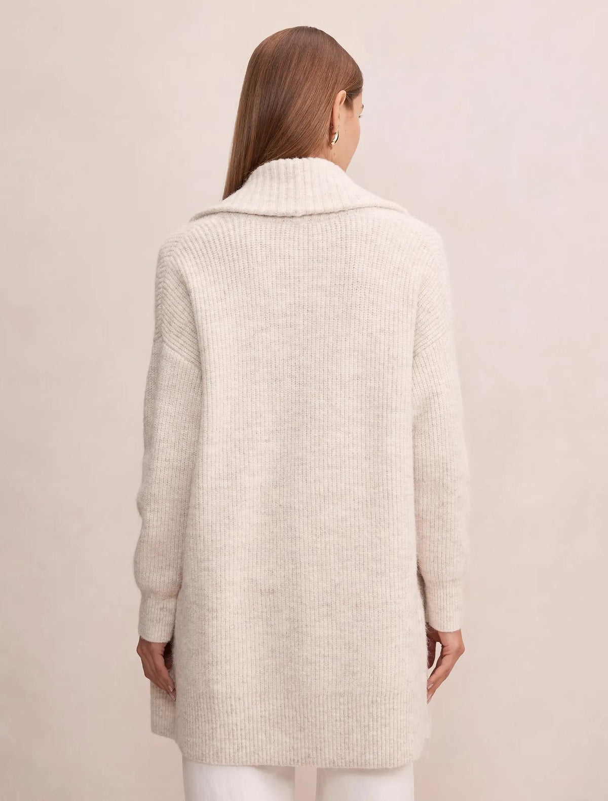 Rosie Longline Knit Cardigan Neutral Oatmeal