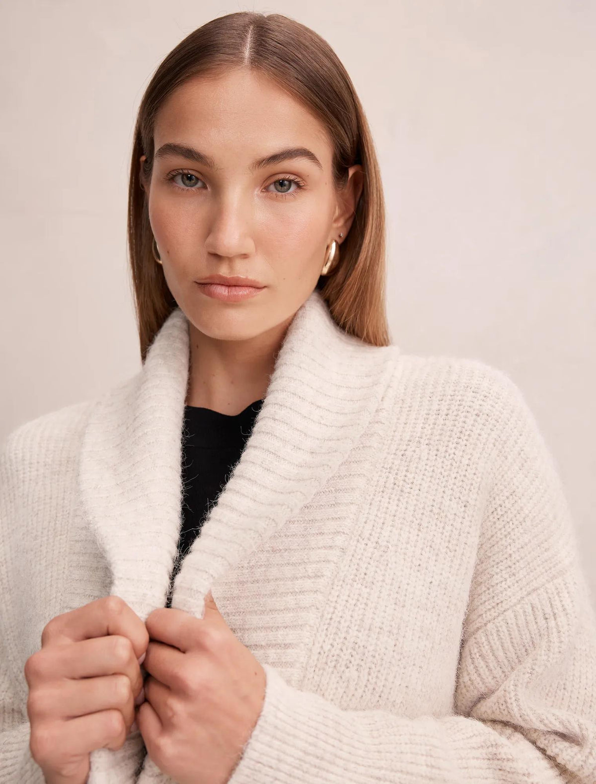 Rosie Longline Knit Cardigan Neutral Oatmeal