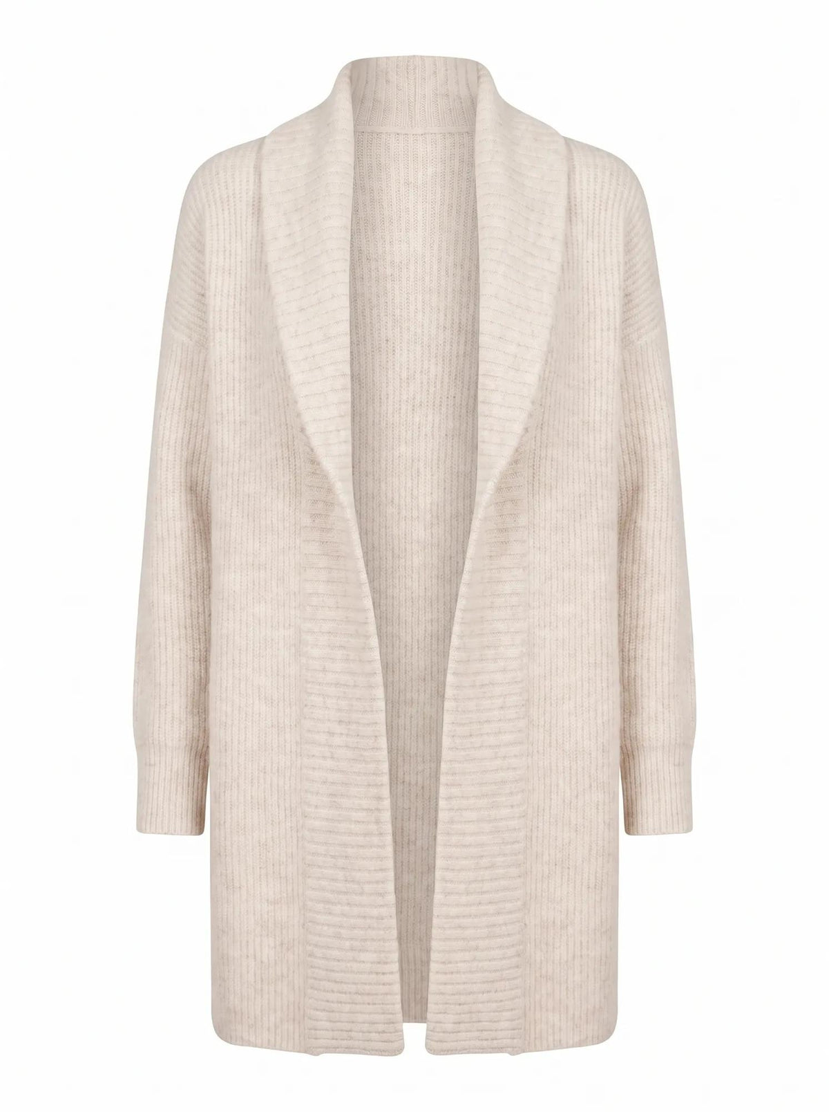 Rosie Longline Knit Cardigan Neutral Oatmeal_mannequin