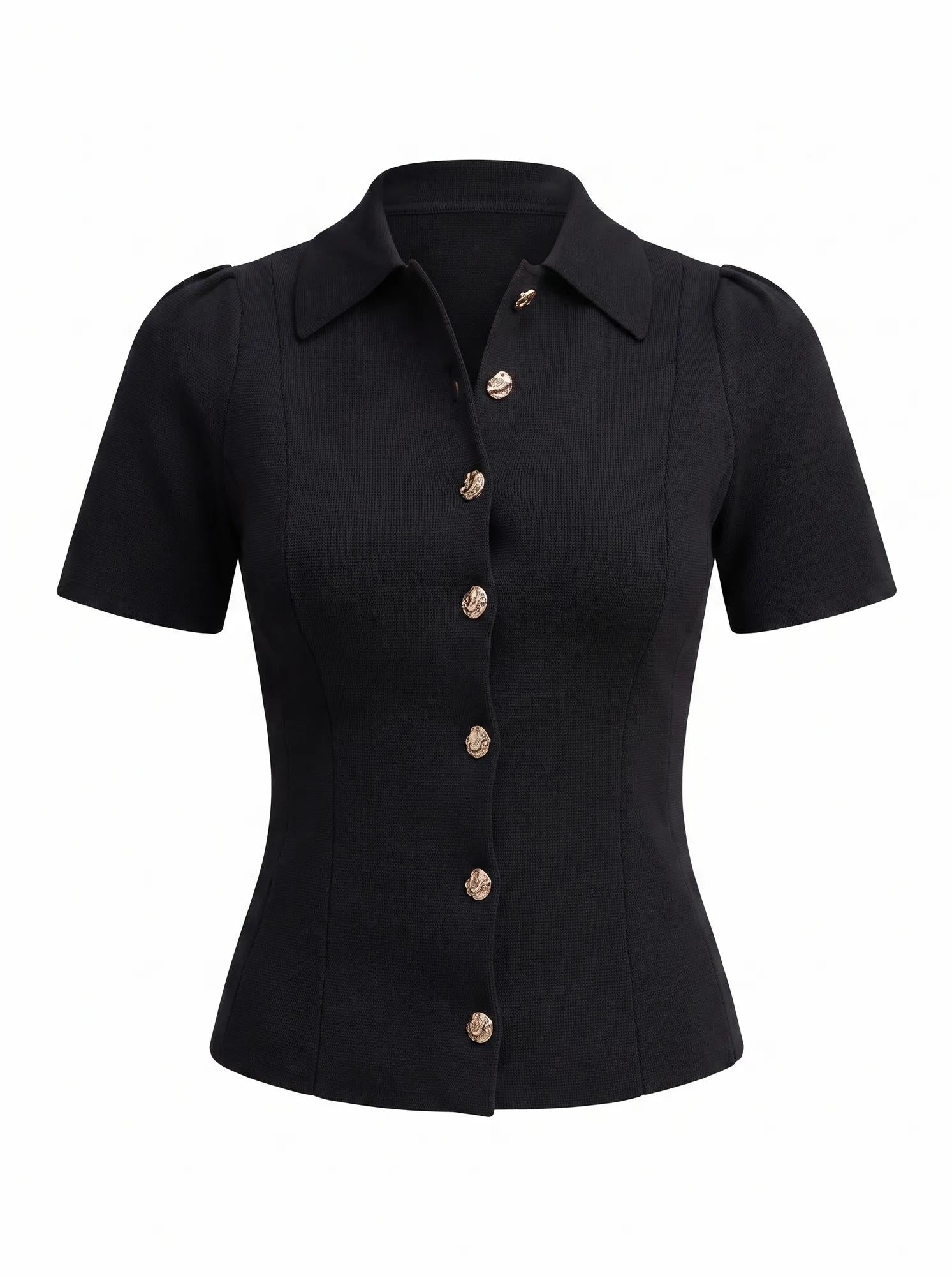 Esther Button Knit Top Black Co-Ord_mannequin