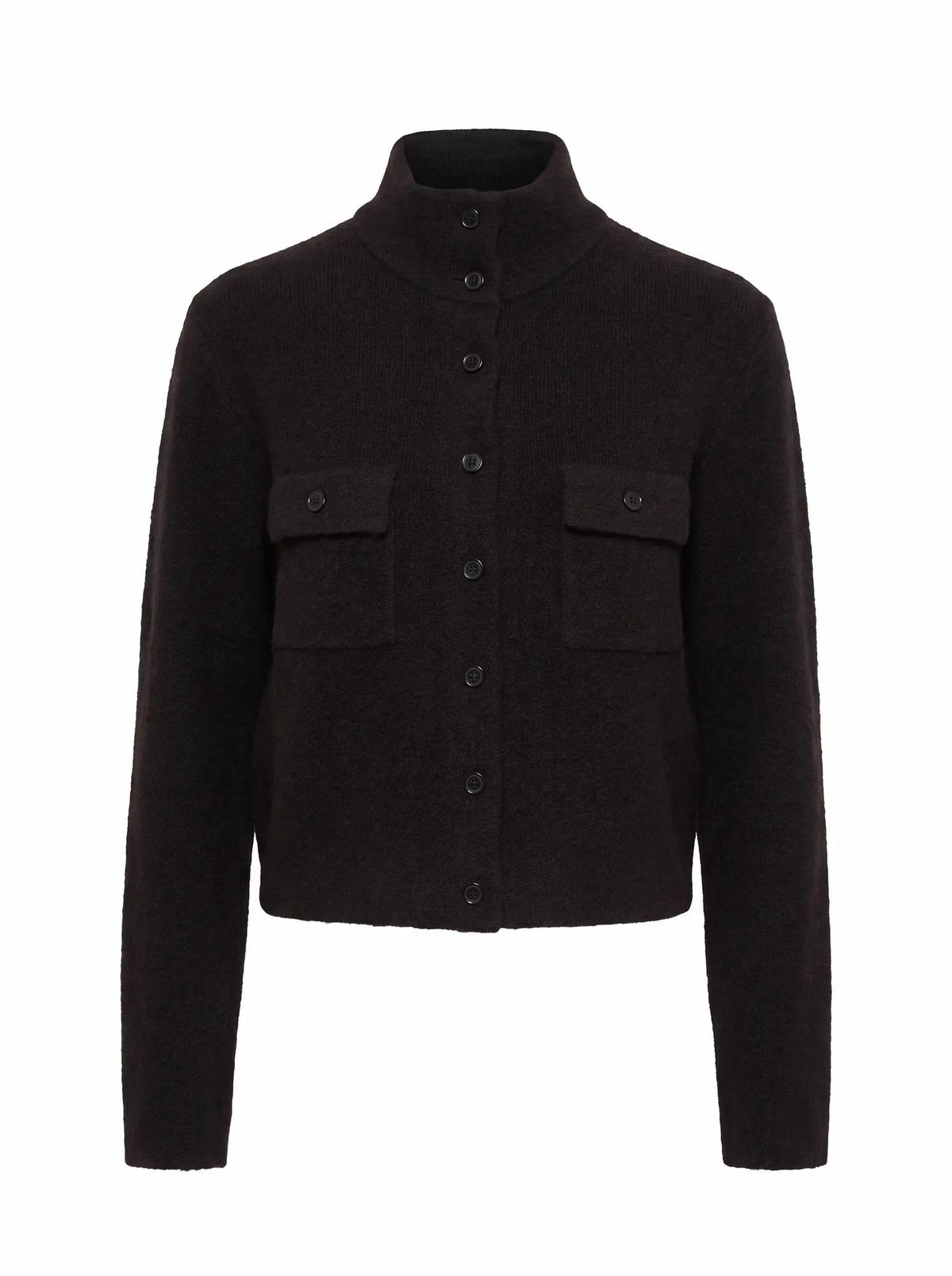 Piper Funnel Neck Cardigan Black_mannequin